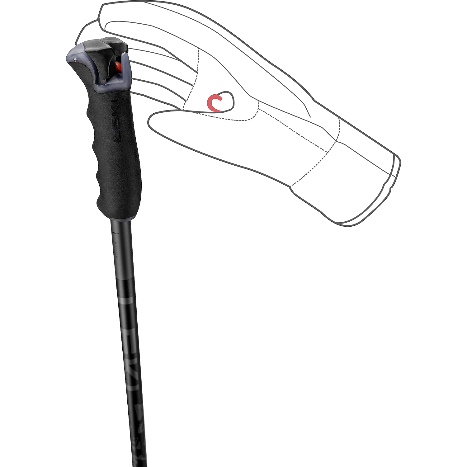 Herren Leki Tannengrün Detect S 610 130 Alpin-Skistock