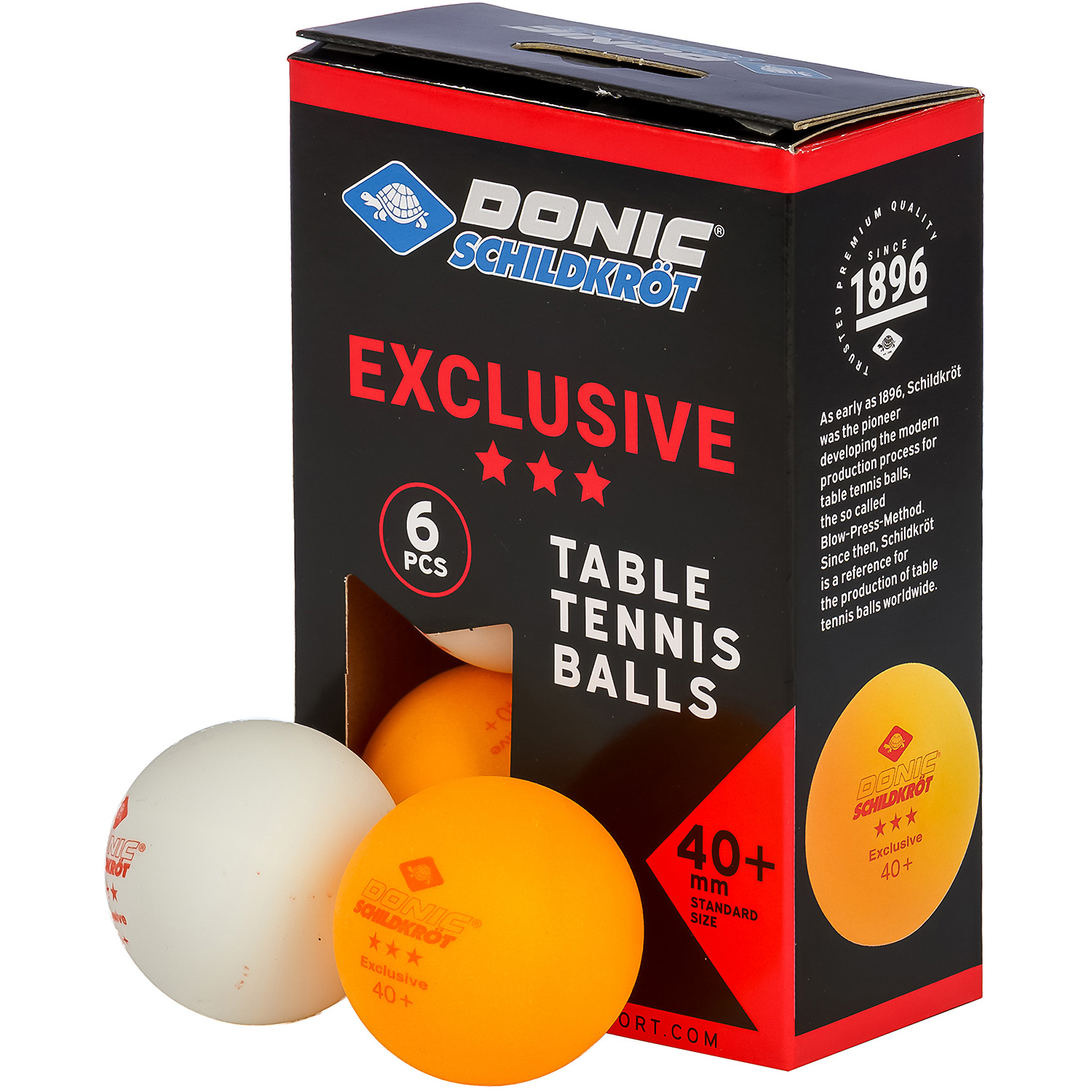 Unisex DONIC Schildkröt wie abgebildet TT-Ball 3-Stern AVANTGARDE POLY 40+, mixed 3 white/ 3orange 000 - Ball