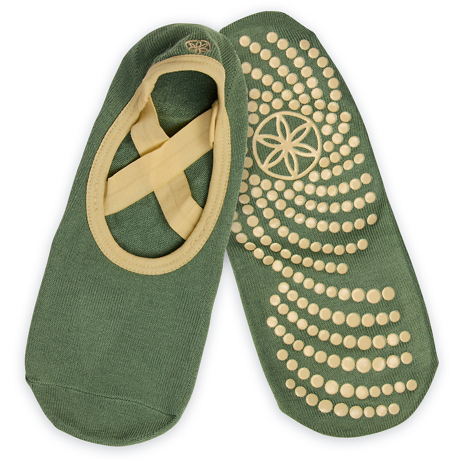 Damen Gaiam Oliv GRIPPY YOGA BARRE SOCKS OLIVE Socken
