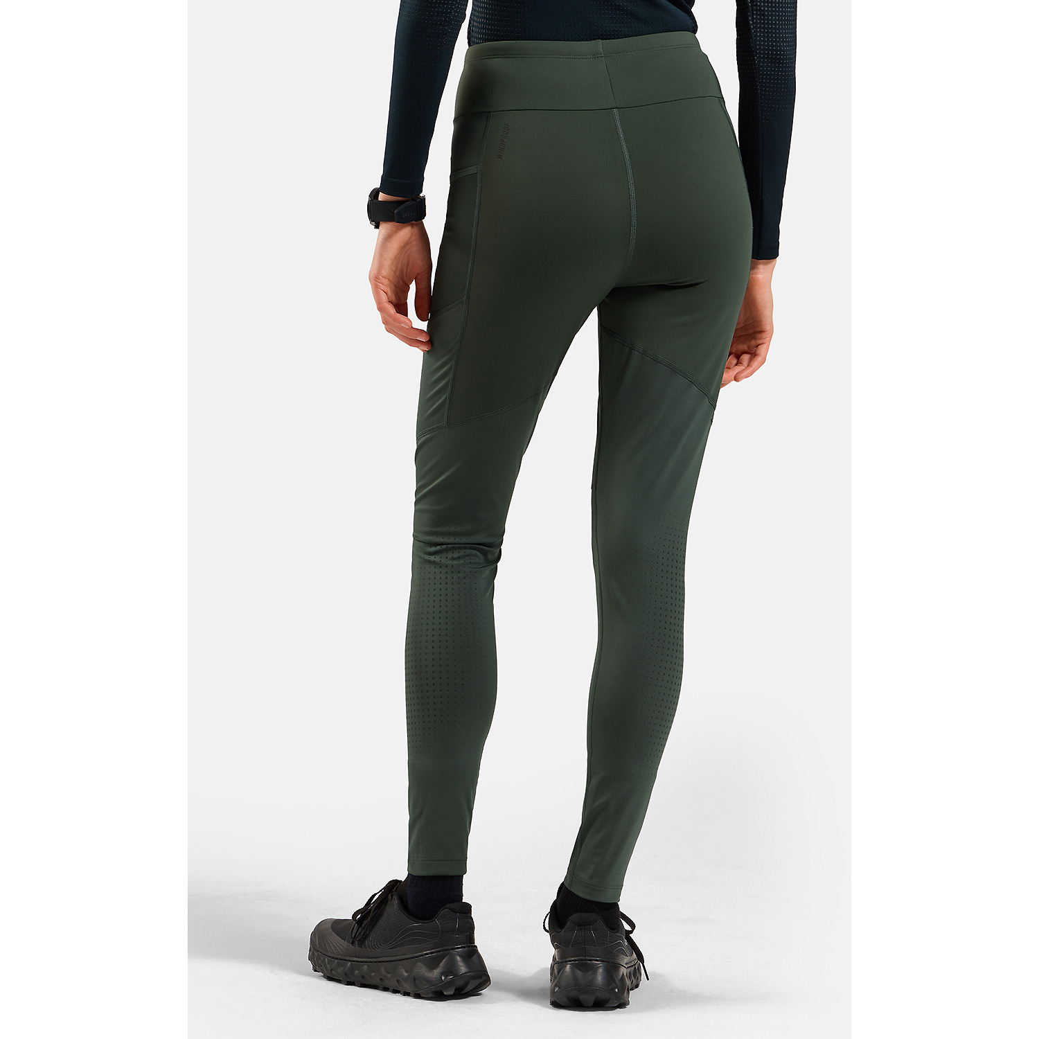 Damen Odlo Grau ZEROWEIGHT WARM REFLECTIVE Tight