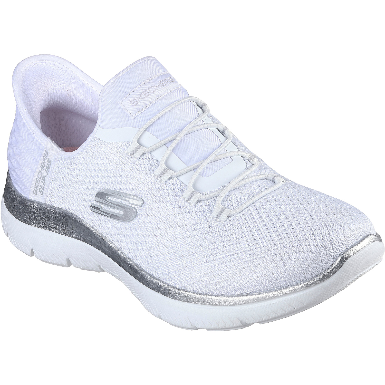 Damen Skechers Weiß MESH BUNGEE SLIP-INS W  AIR-COOLED WSL 41 Slipper