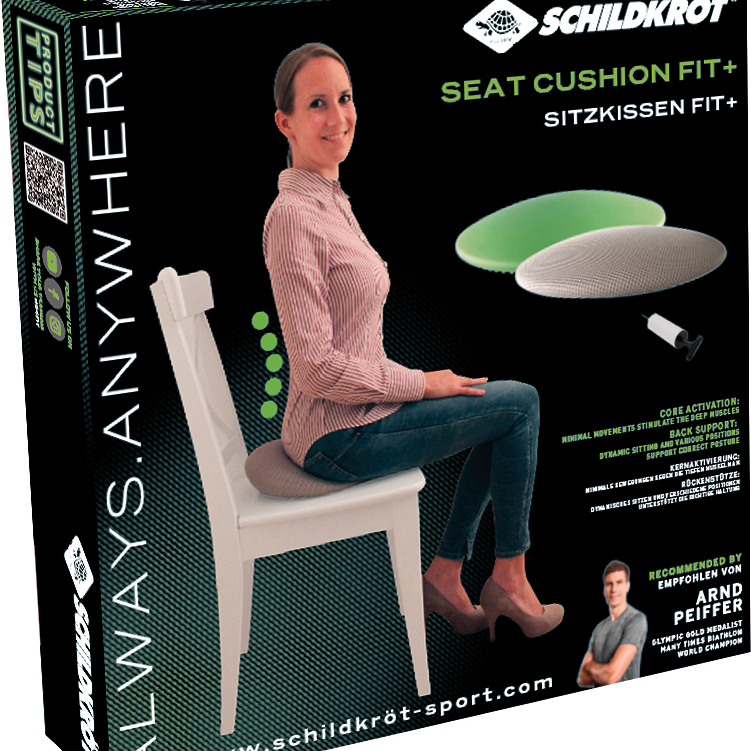 Unisex Schildkröt wie abgebildet SEAT CUSHION FIT+, inkl. Bezug, Handpumpe und Poster 000 - Balancegerät