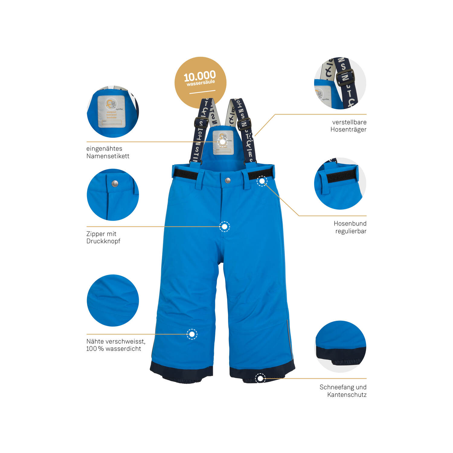 Minis first instinct by killtec Royal Blau FISW 48 MNS SKI PNTS Latzhose