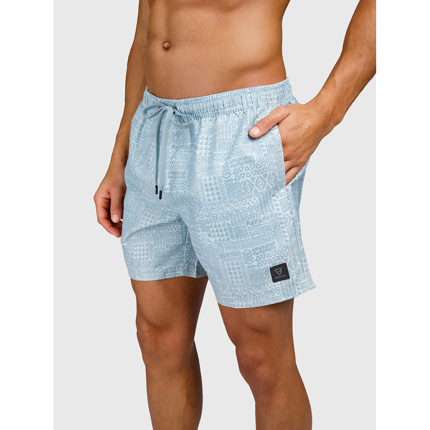 Herren Brunotti Grau Helios-Print Men Swim Shorts 5005 XL Badeshort