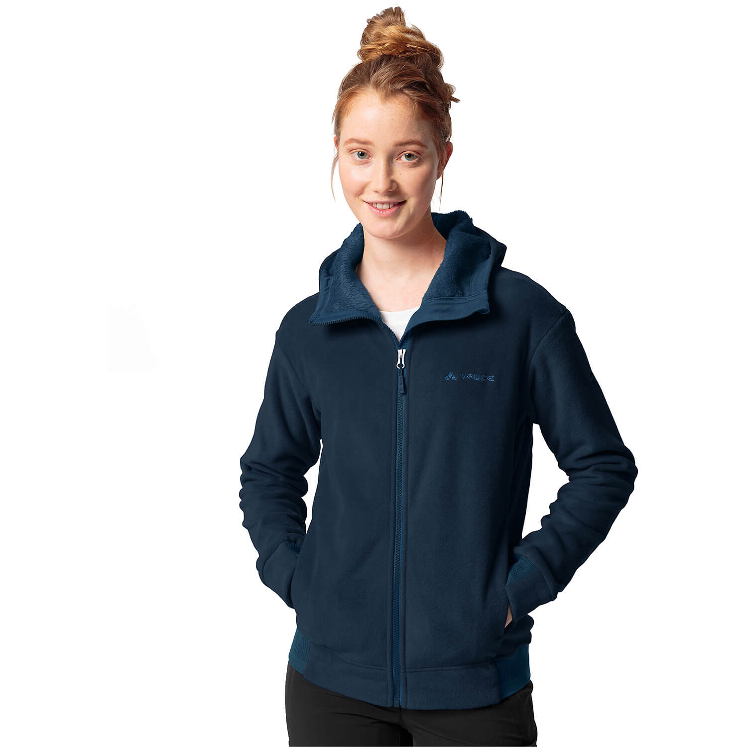 Damen VauDe Schwarz Wo Neyland Fleece Hoody 514 44 Unterjacke