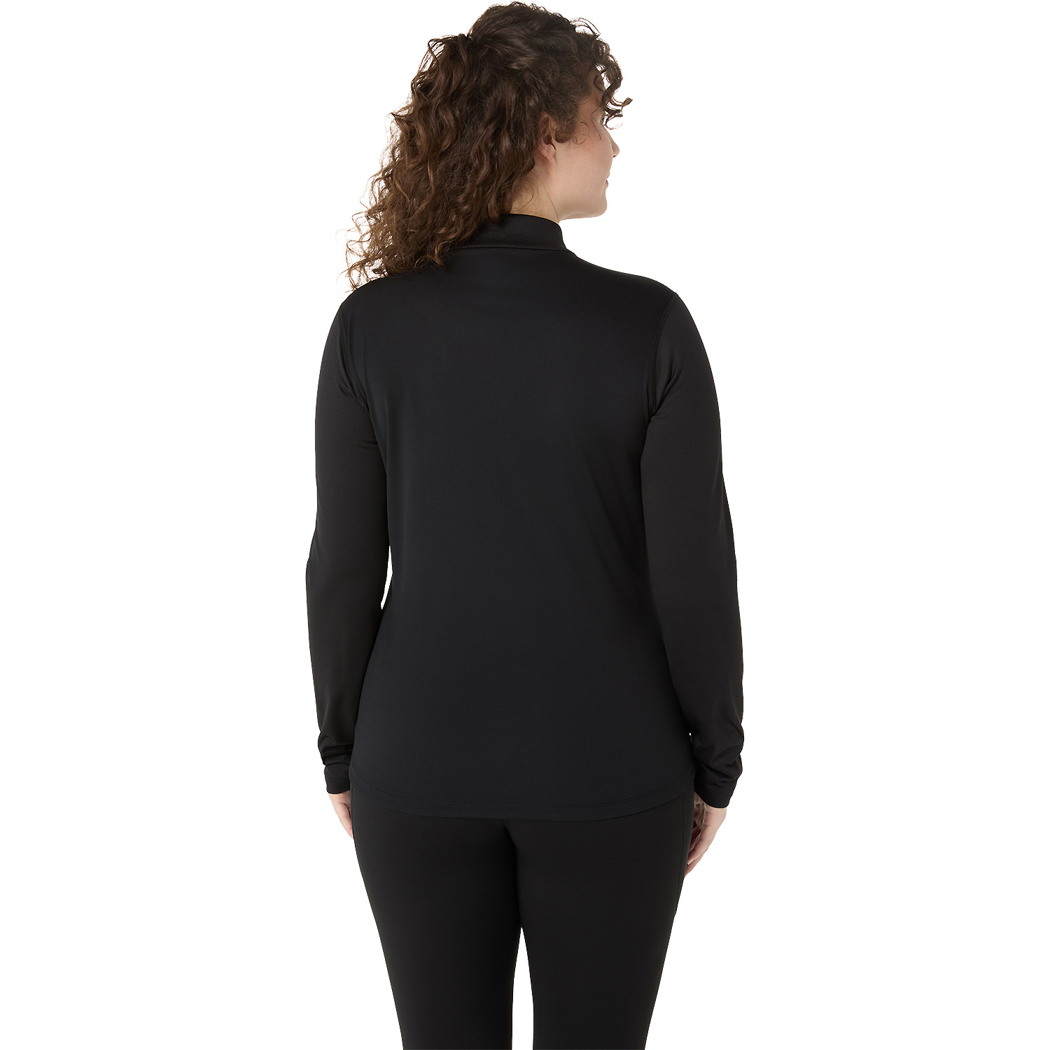 Damen Asics Schwarz ASICS CORE LS 1/2 ZIP WINTER TOP T-Shirt