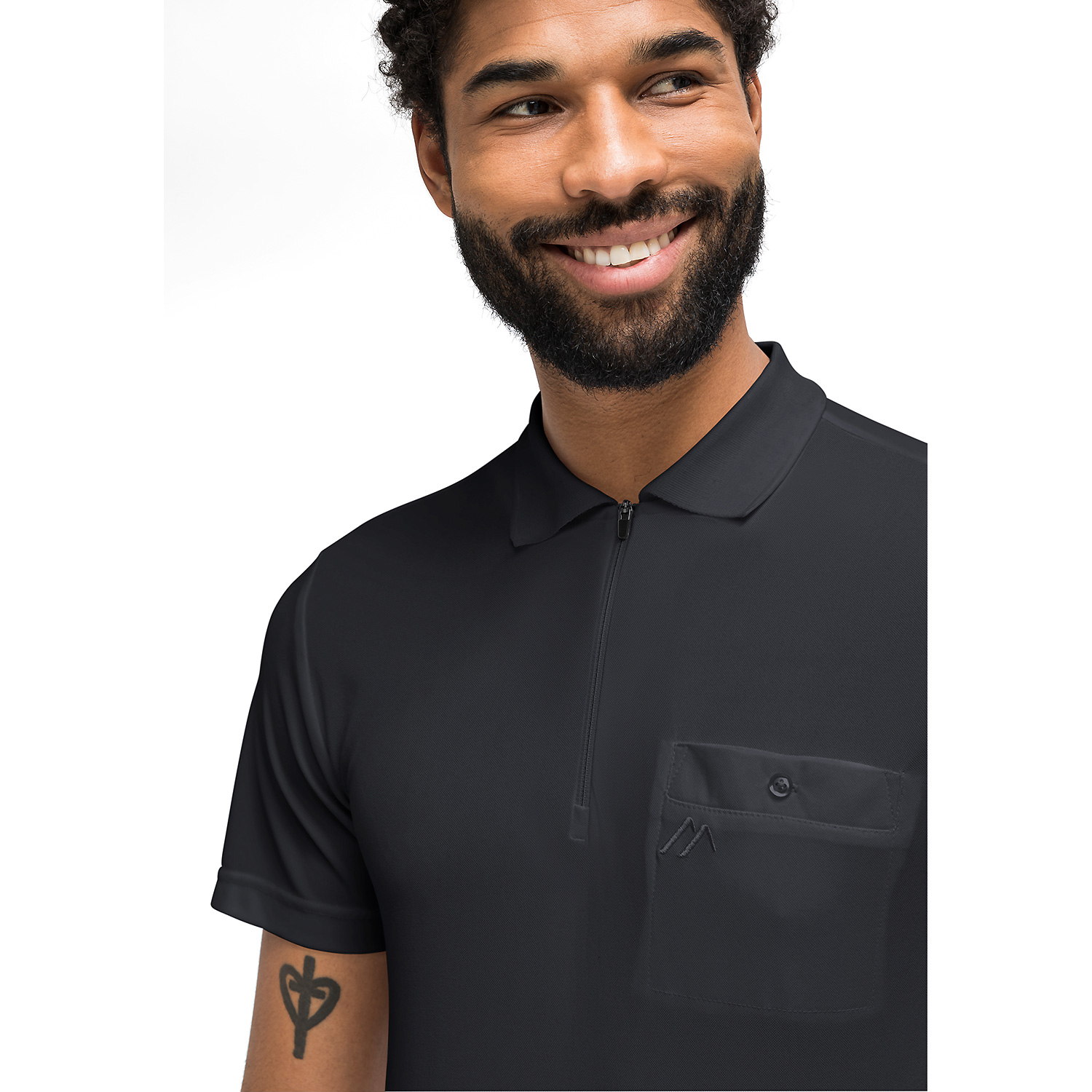 Herren Maier Sports Schwarz Ulrich He-Polo 1/2 Arm 108 7XL Polo