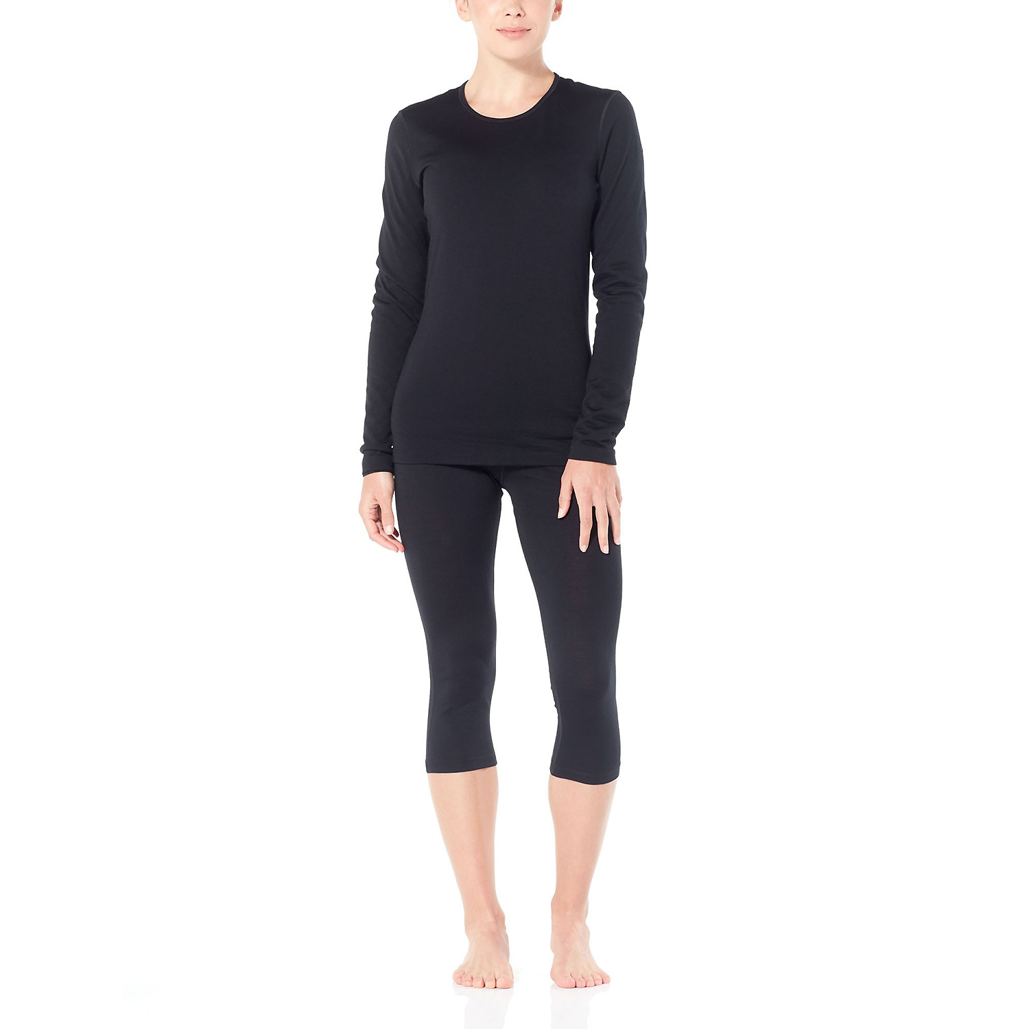 Damen Icebreaker Schwarz Women 200 Oasis 3/4 Leggings 001 XS Unterhose