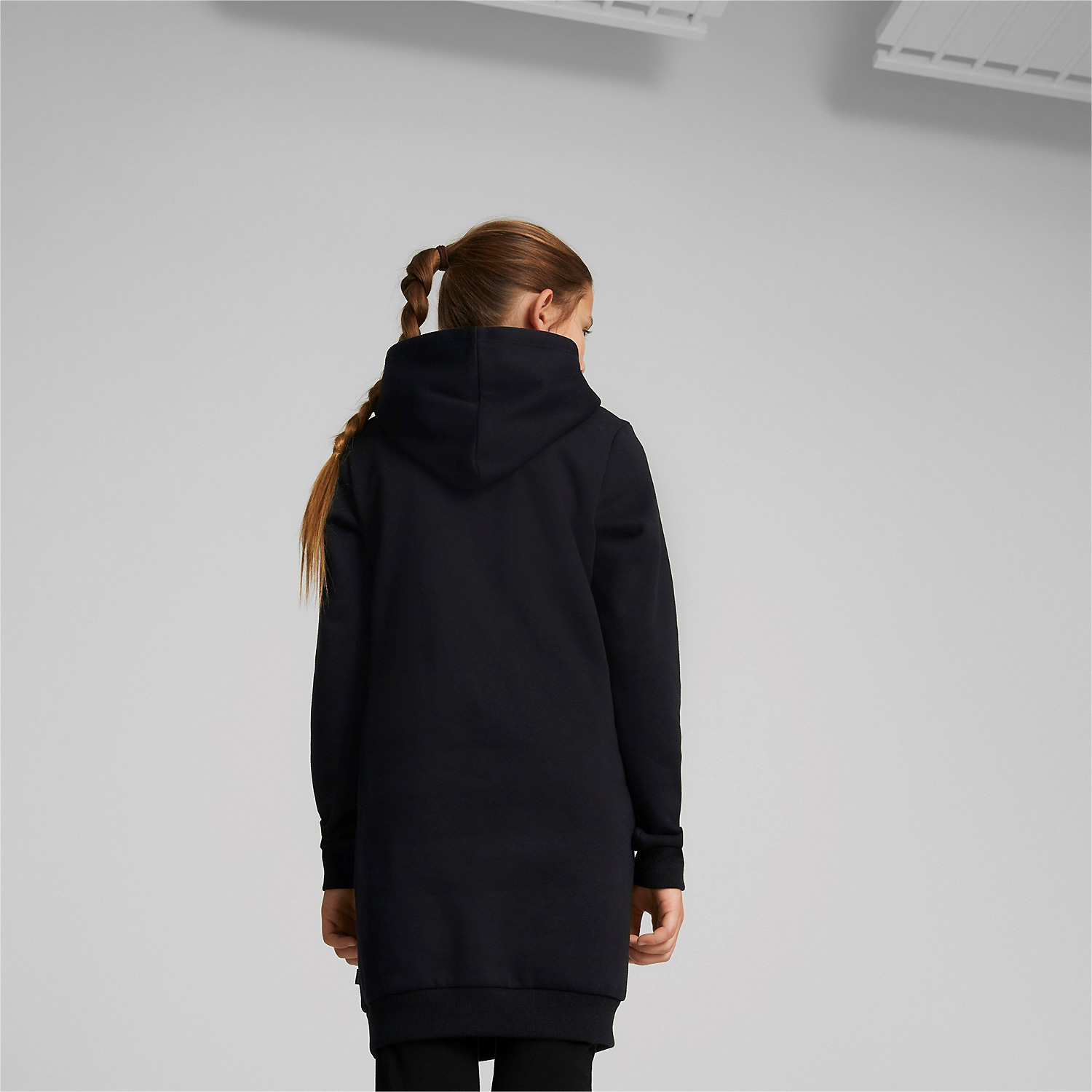 Kinder Puma Schwarz ESS Logo Hooded Dress FL G 001 128 Kapuzensweat