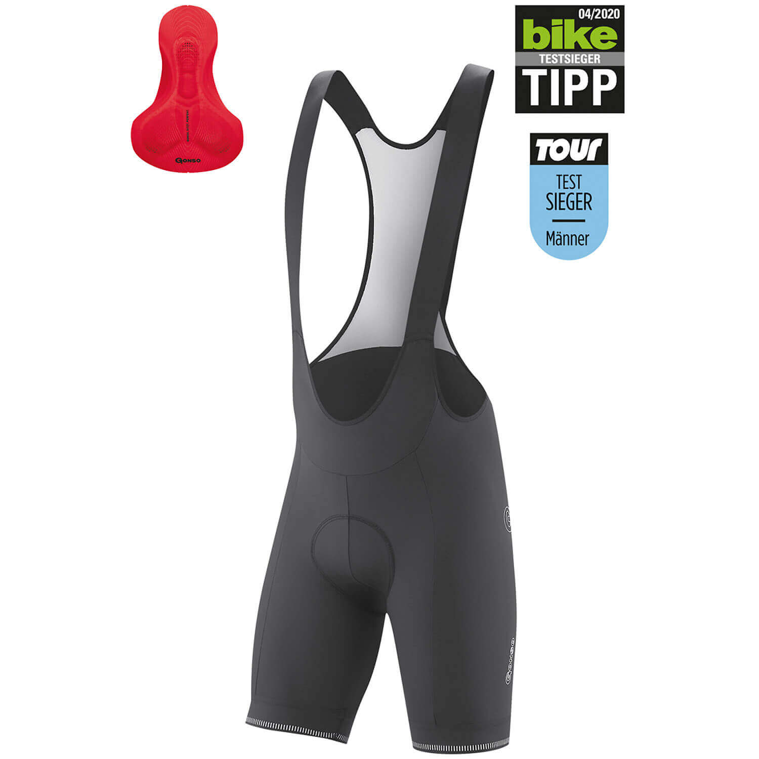 Herren Gonso Schwarz Da-Biketrikot-1/2-FZ Vadre 160 36 Shirt