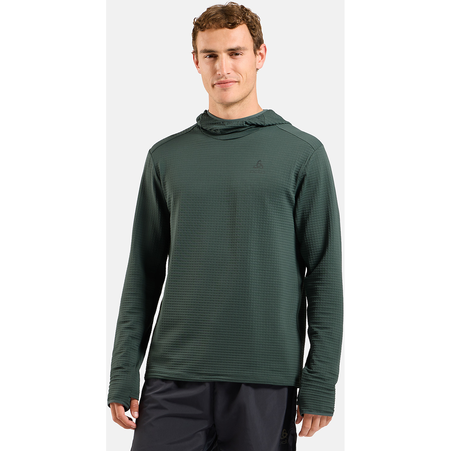 Herren Odlo Grau ESSENTIAL THERMAL Kapuzensweat