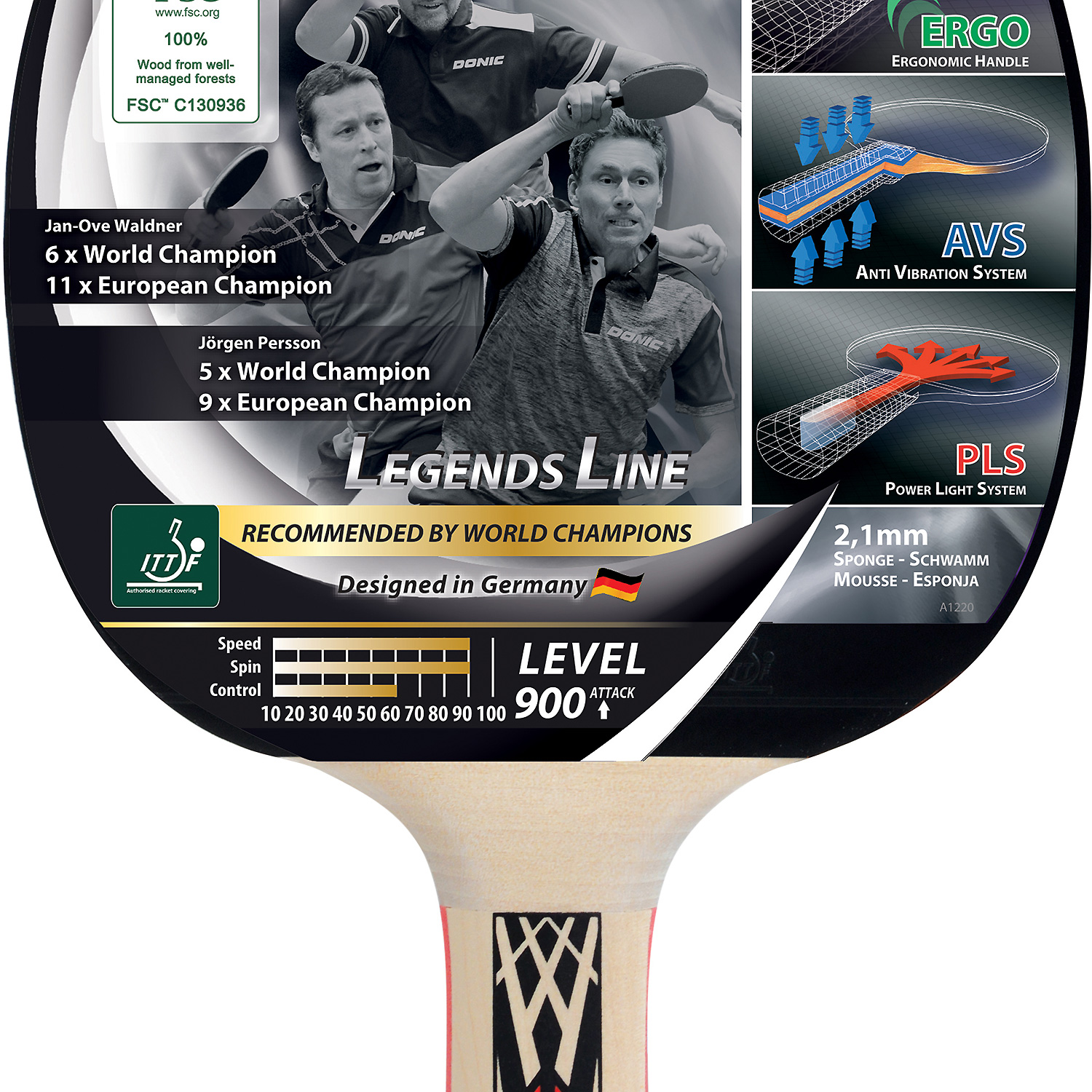 Unisex Puma wie abgebildet TT-Schläger LEGENDS 900 FSC 000 - Tischtennis-Schläger