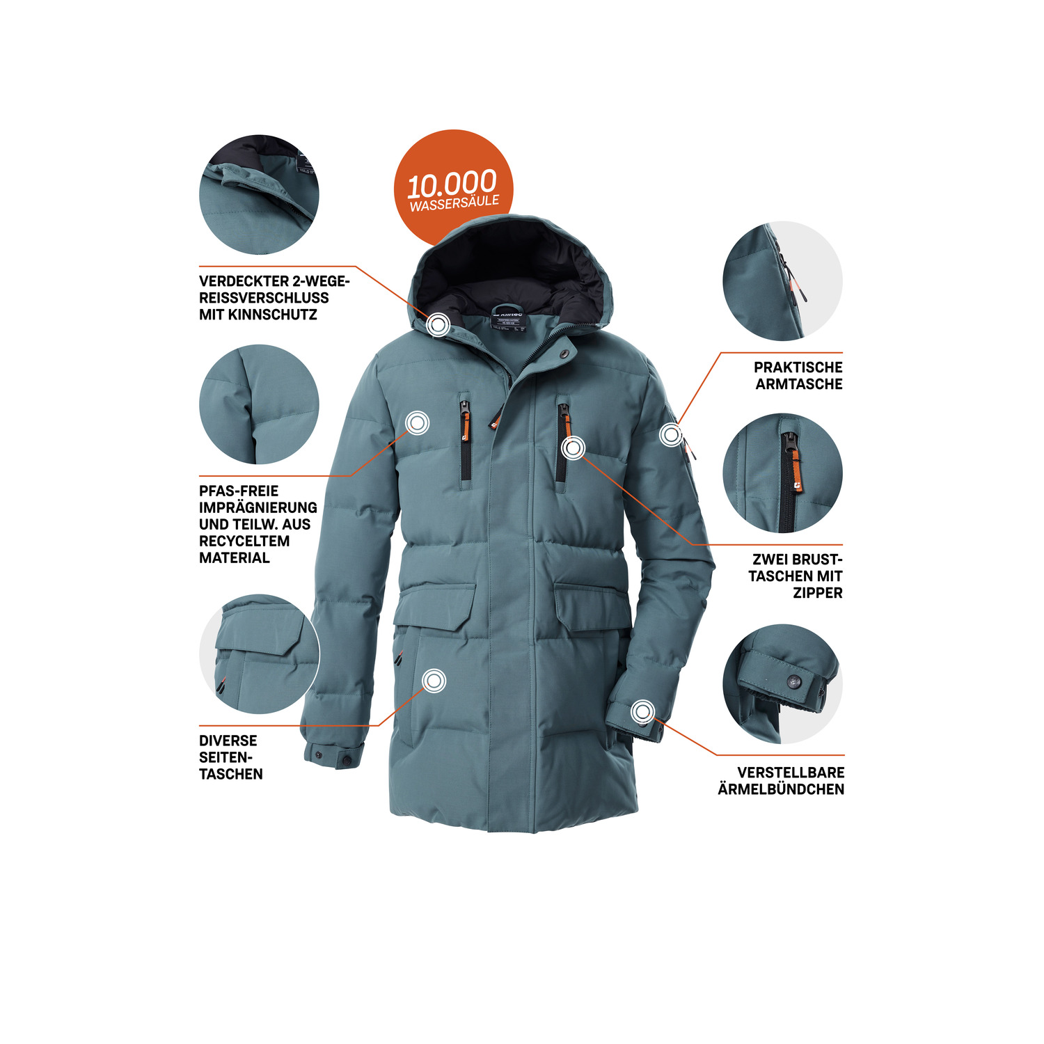 Kinder killtec Rauchblau KOW 238 BYS QLTD PRK 00823 176 Mantel