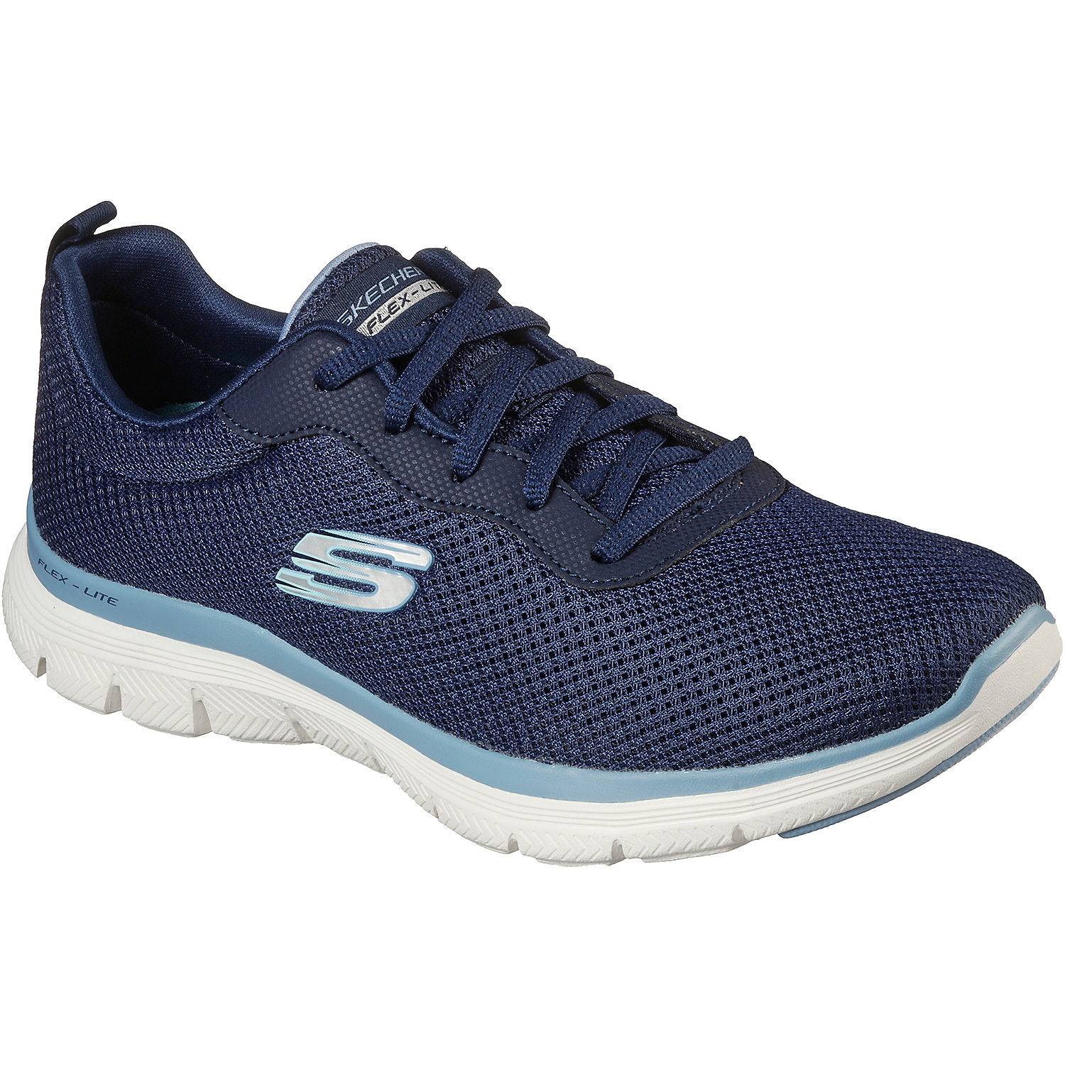 Damen Skechers Blau MESH LACE-UP W  AIR-COOLED MEMORY F Freizeitschuhe