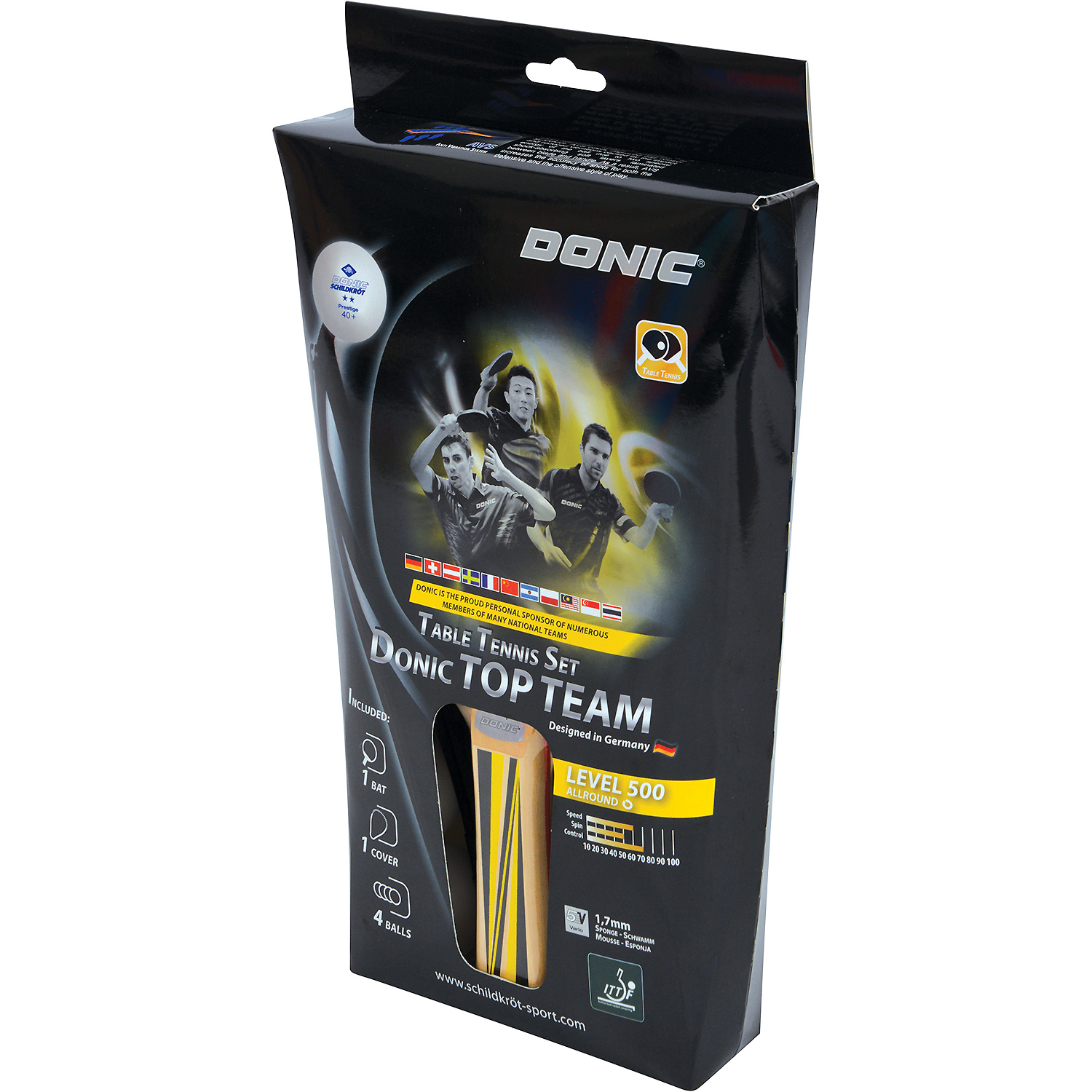 Unisex Donic Schildkröt wie abgebildet TT-Set TOP TEAMS 500 Geschenkset, 1x Schläger LV500 AVS 000 - Tischtennis-Set