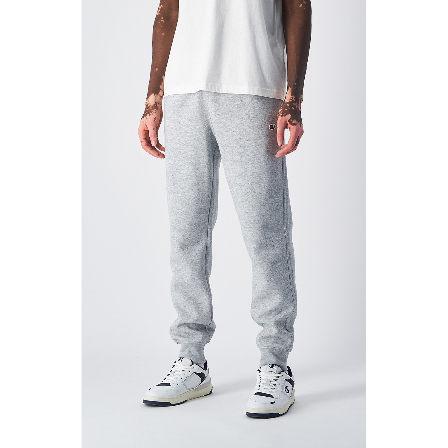 Herren Champion Grau Rib Cuff Pants EM021 M Hose
