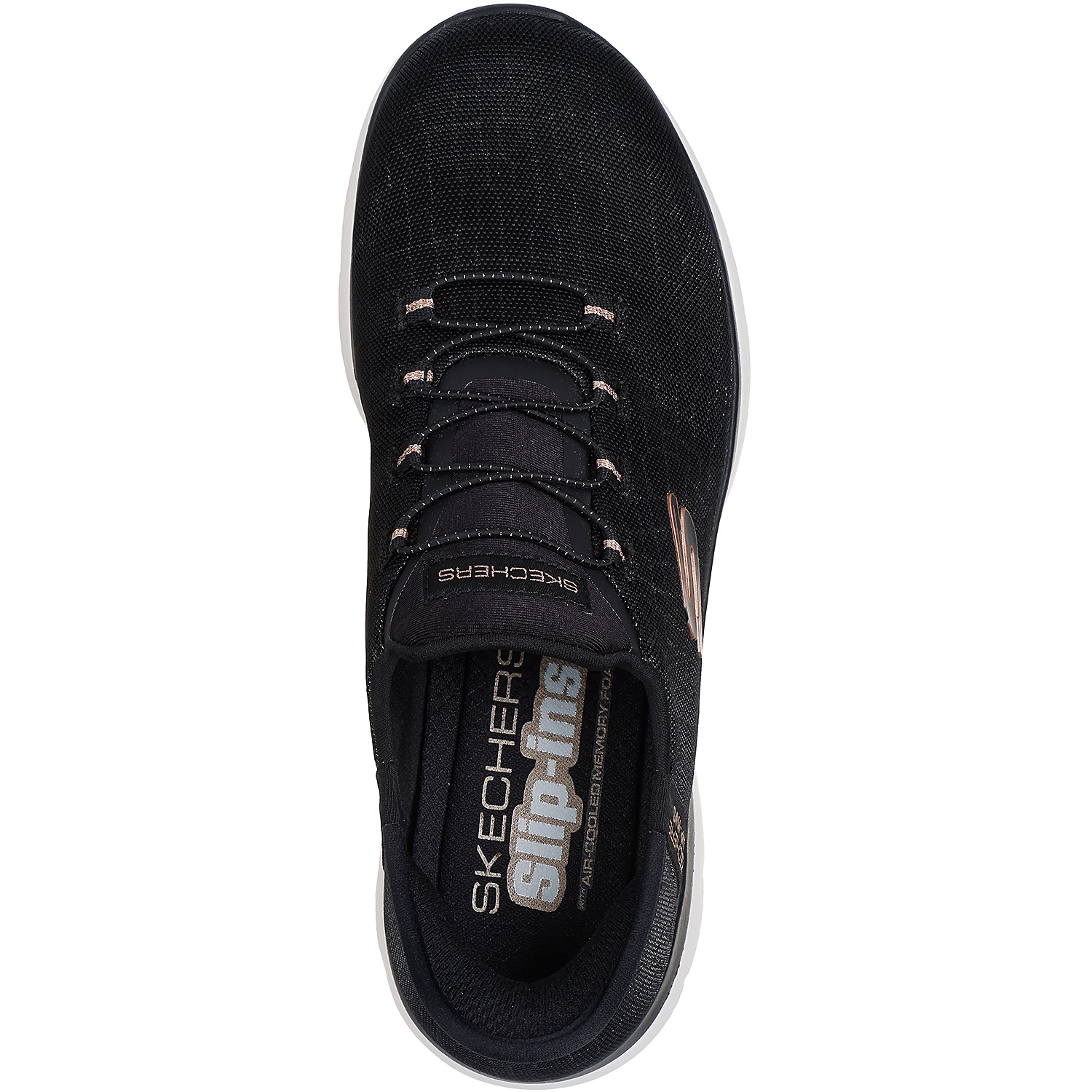 Damen Skechers Schwarz Slipper