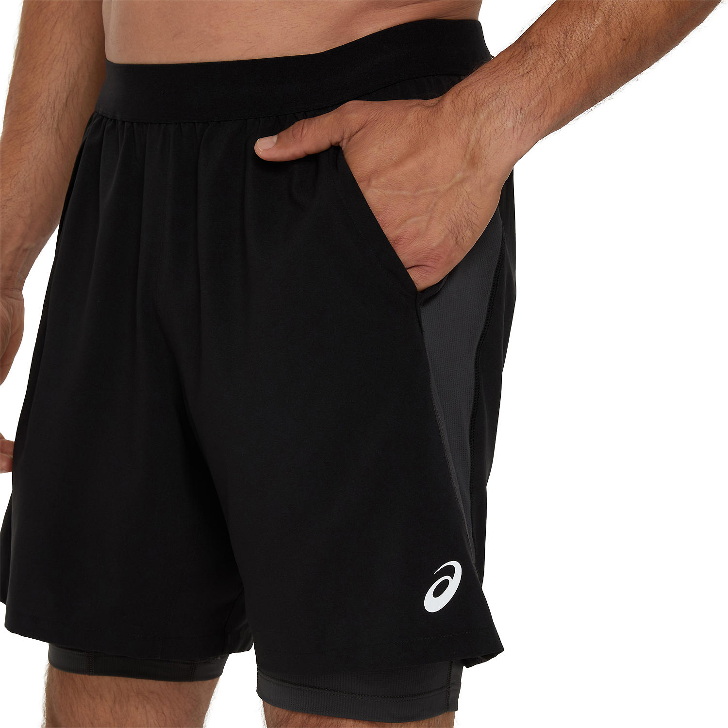 Herren Asics Schwarz ROAD 2-N-1 7IN SHORT 001 S Short