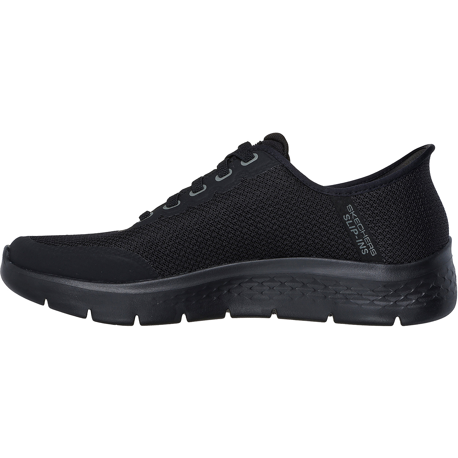 Herren Skechers Schwarz SLIP-INS - CLOSED KNIT MESH BUNGEE Slipper