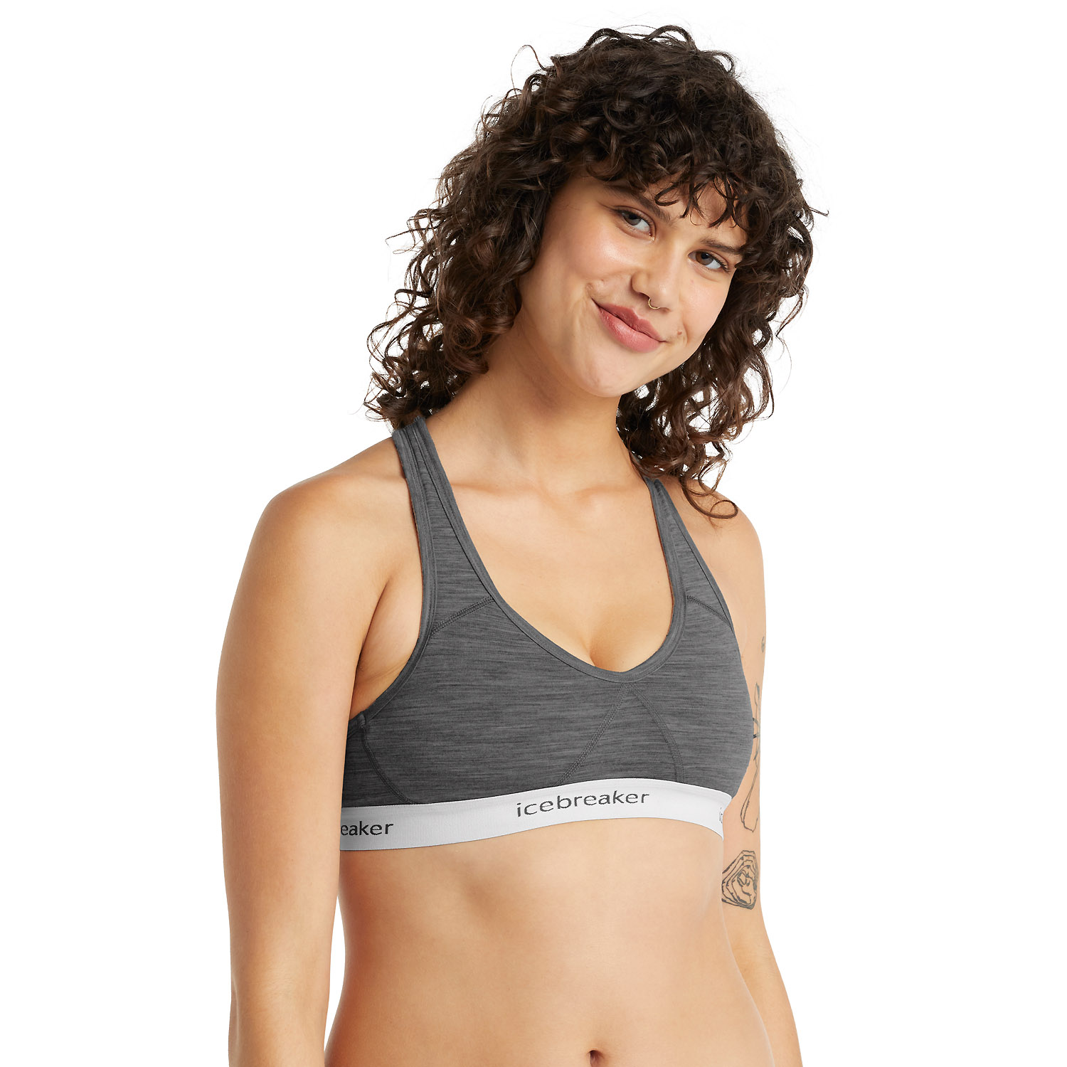 Damen Icebreaker Grau Women Sprite Racerback Bra 004 M Top