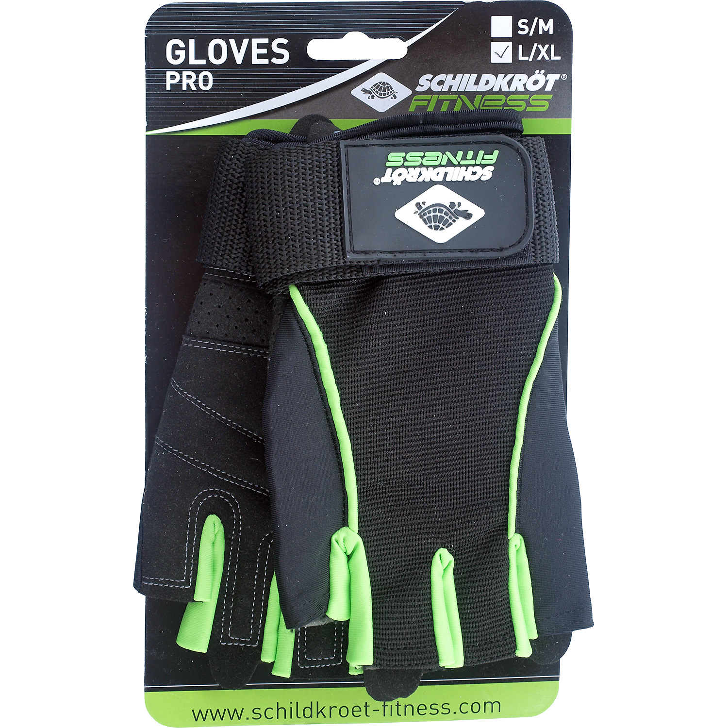 Herren Schildkröt FITNESS wie abgebildet HANDSCHUH PRO  (Größe S-M und L-XL, black-green) 000 S/M Handschuh