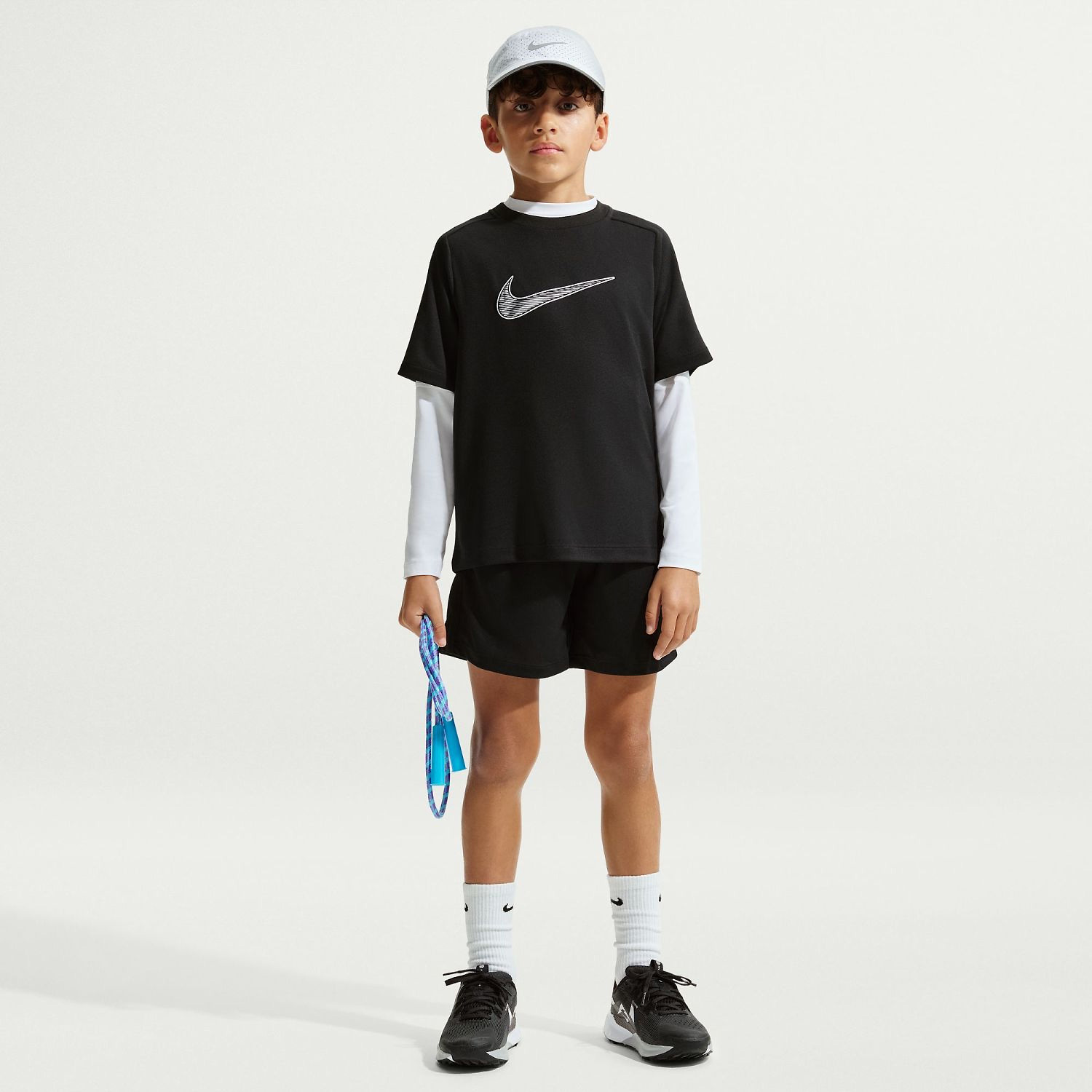 Kinder Nike Schwarz B NK DF MULTI SS TOP HBR 010 XS Shirt