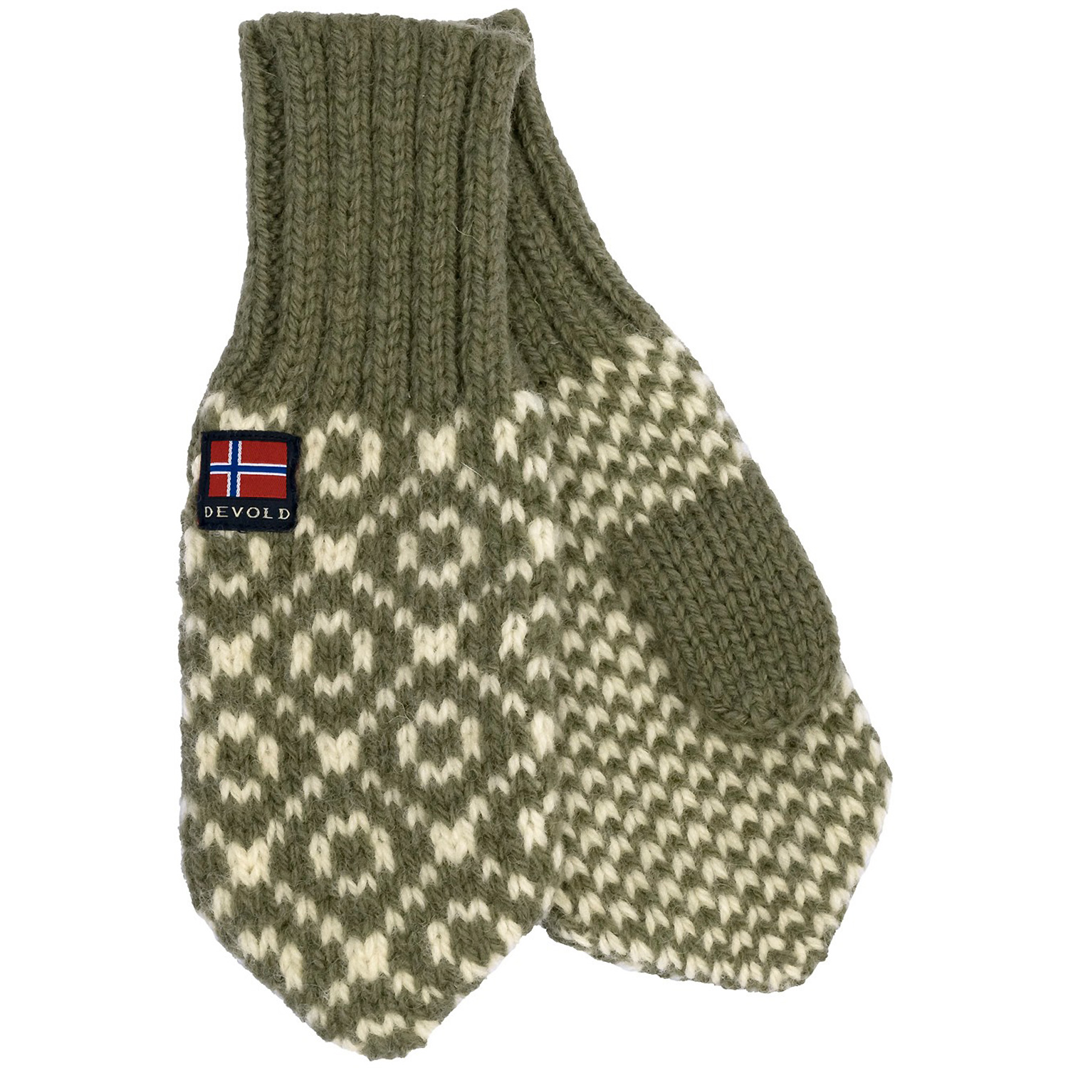 Damen Devold Weiß SVALBARD WOOL MITTEN Handschuh