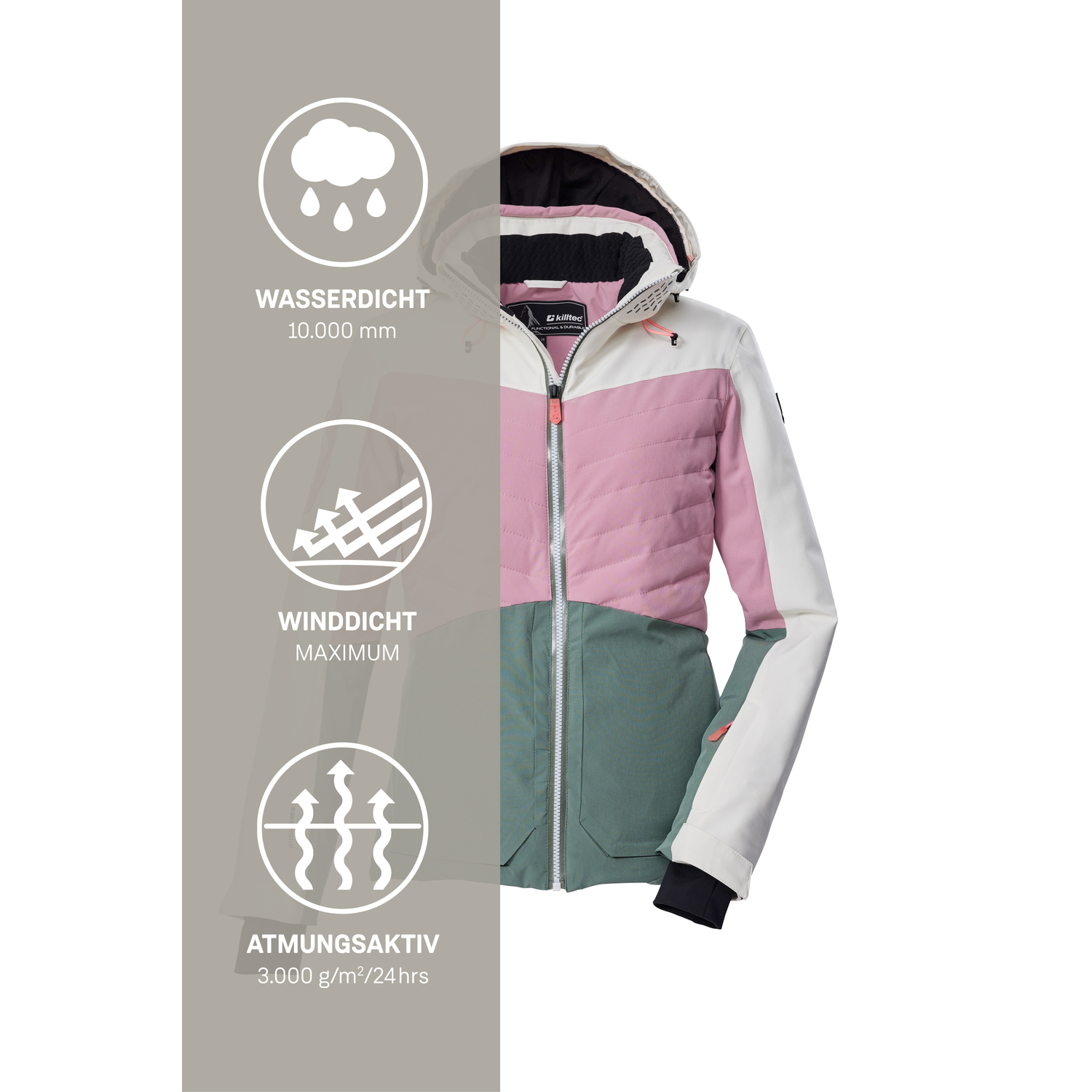 Damen killtec Rot KSW 30 WMN SKI JCKT 00401 46 Funktionsjacke