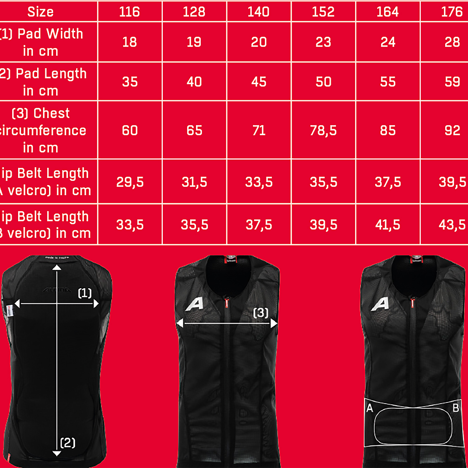 Kinder Alpina Sports Schwarz PROSHIELD JUNIOR VEST 31 128 Schoner