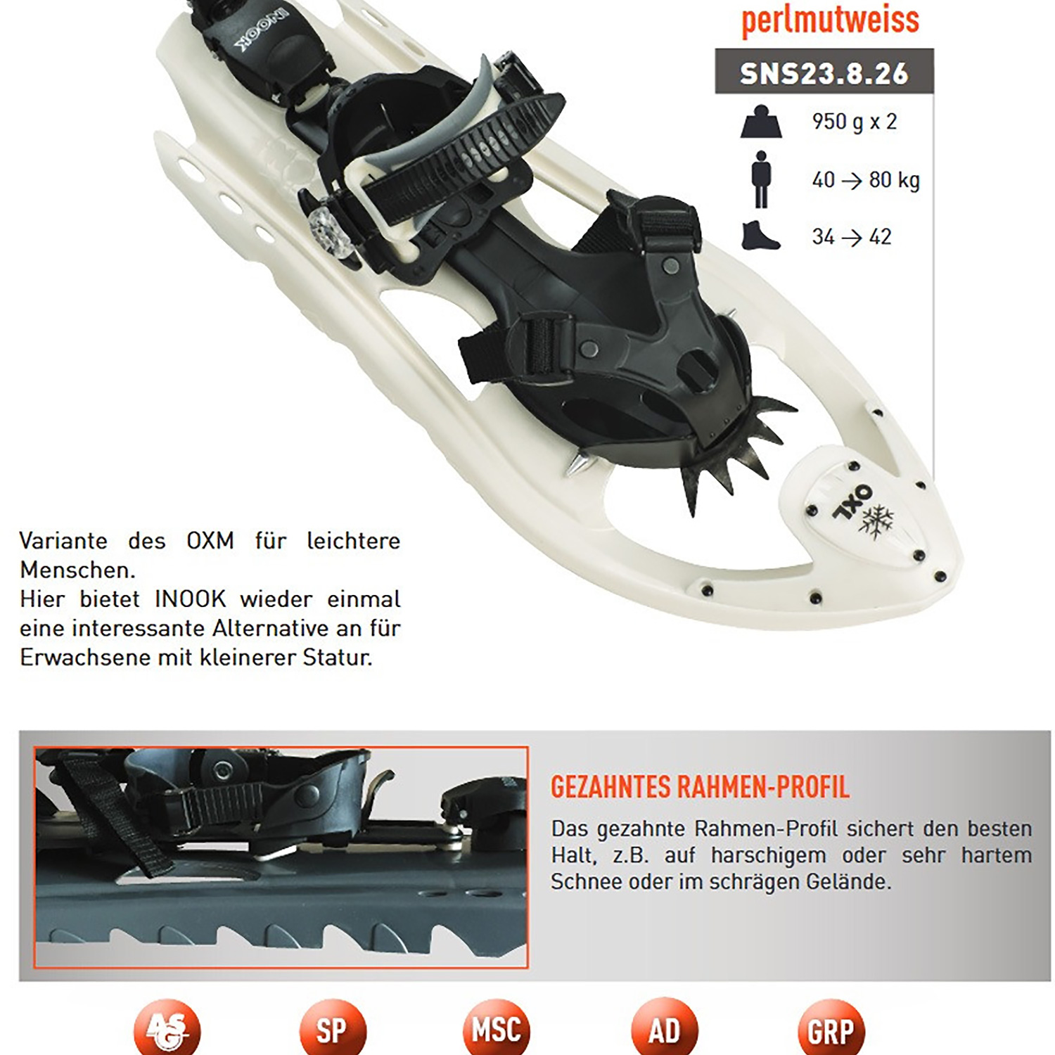 Unisex Inook Weiß Schneeschuh