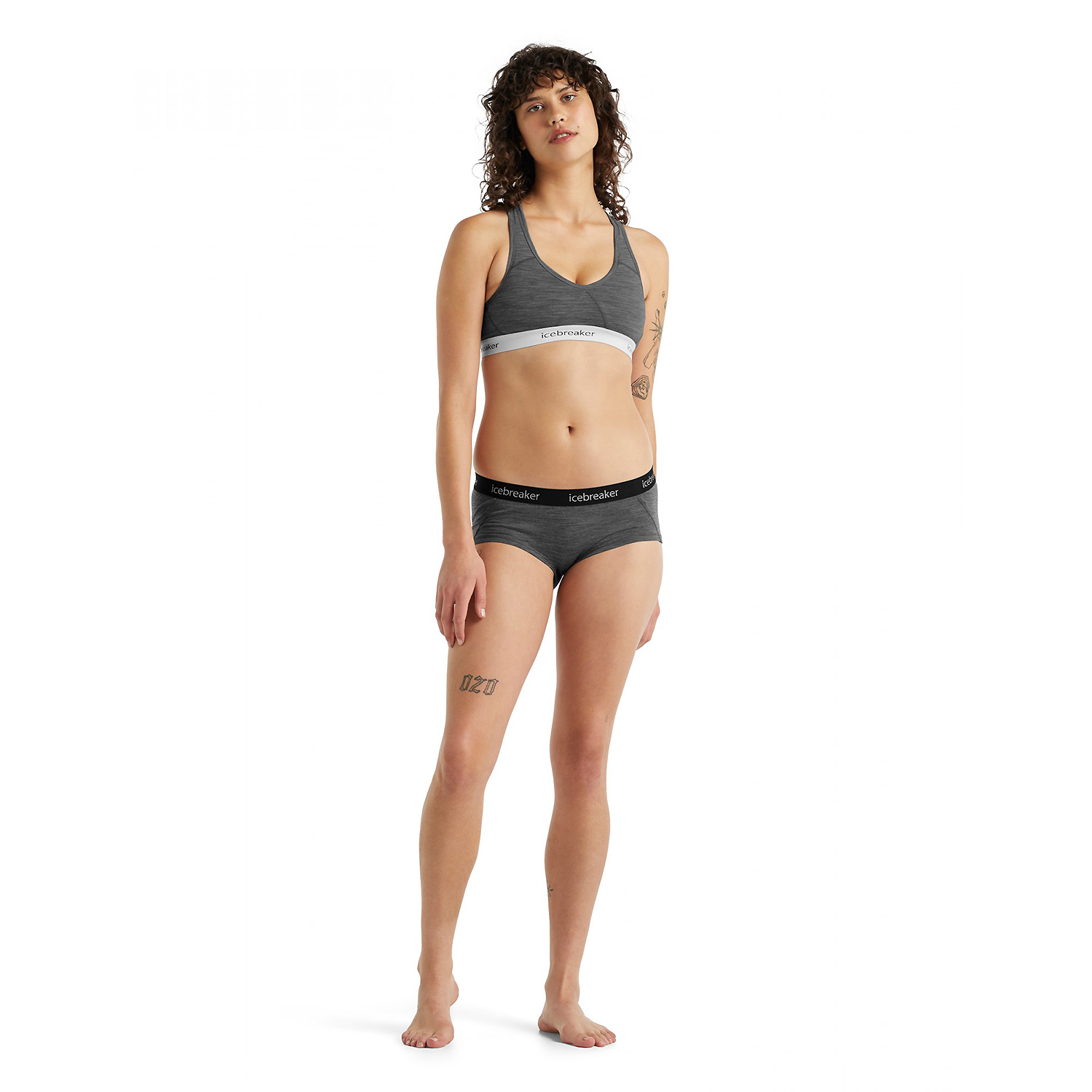 Damen Icebreaker Grau Women Sprite Racerback Bra 004 M Top