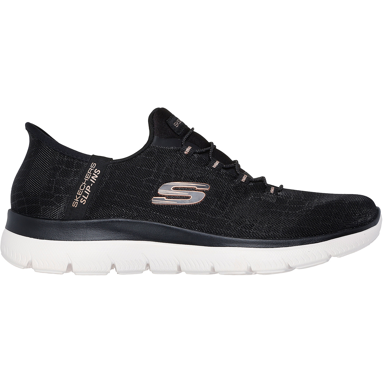 Damen Skechers Schwarz Slipper