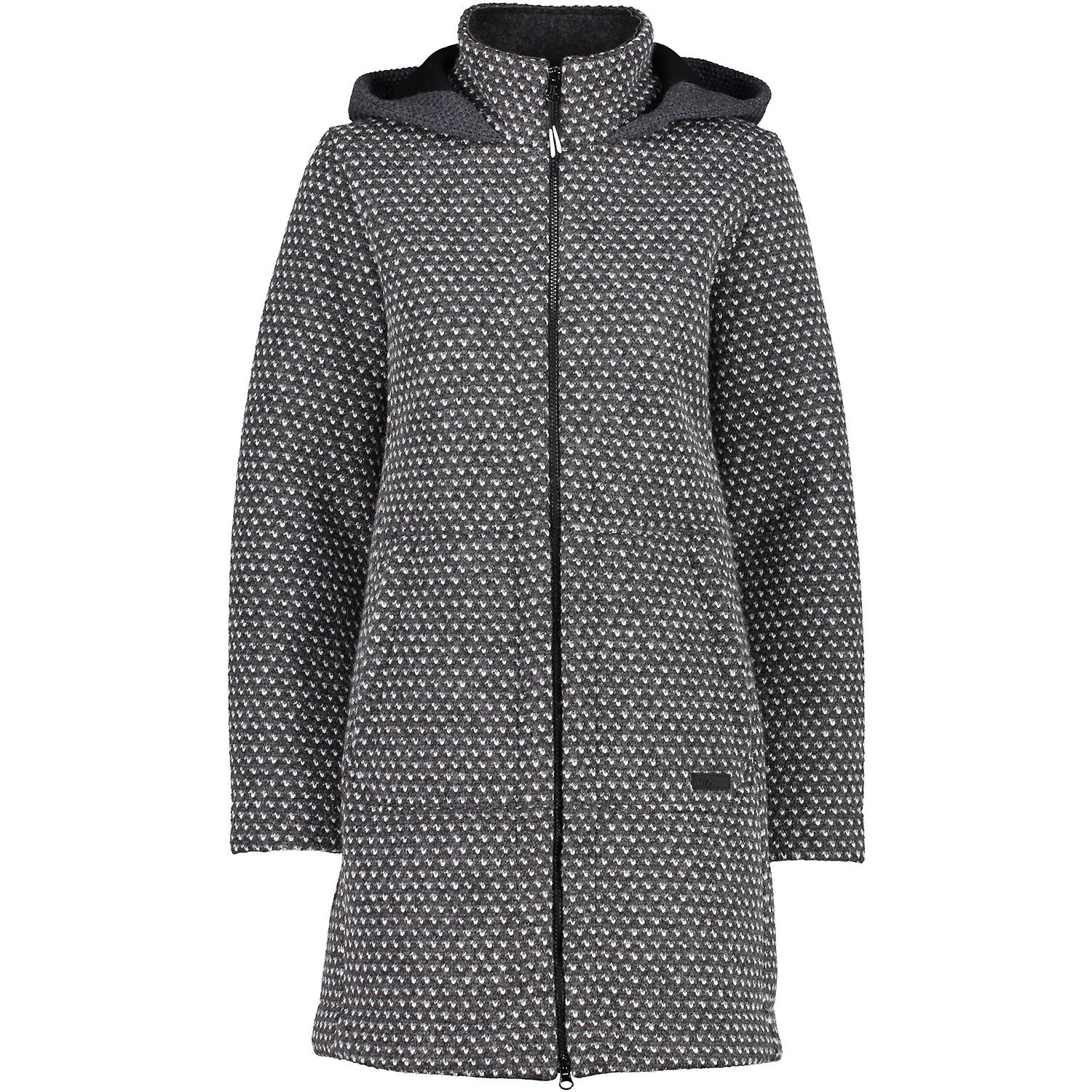 Damen CMP Grau WOMAN COAT FIX HOOD 51UH 44 Kapuzensweat