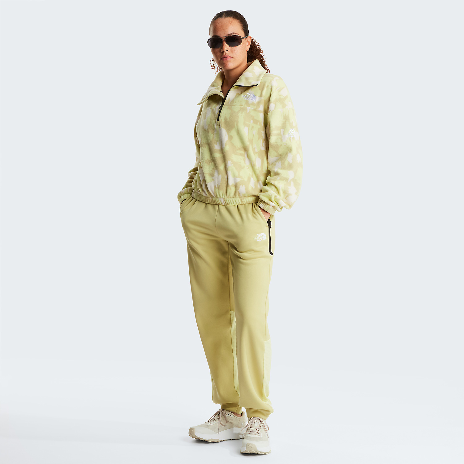 Damen The North Face Gelb W MOUNTAIN ATHLETICS FLEECE 1/4 ZIP-PRIN Sweatshirt