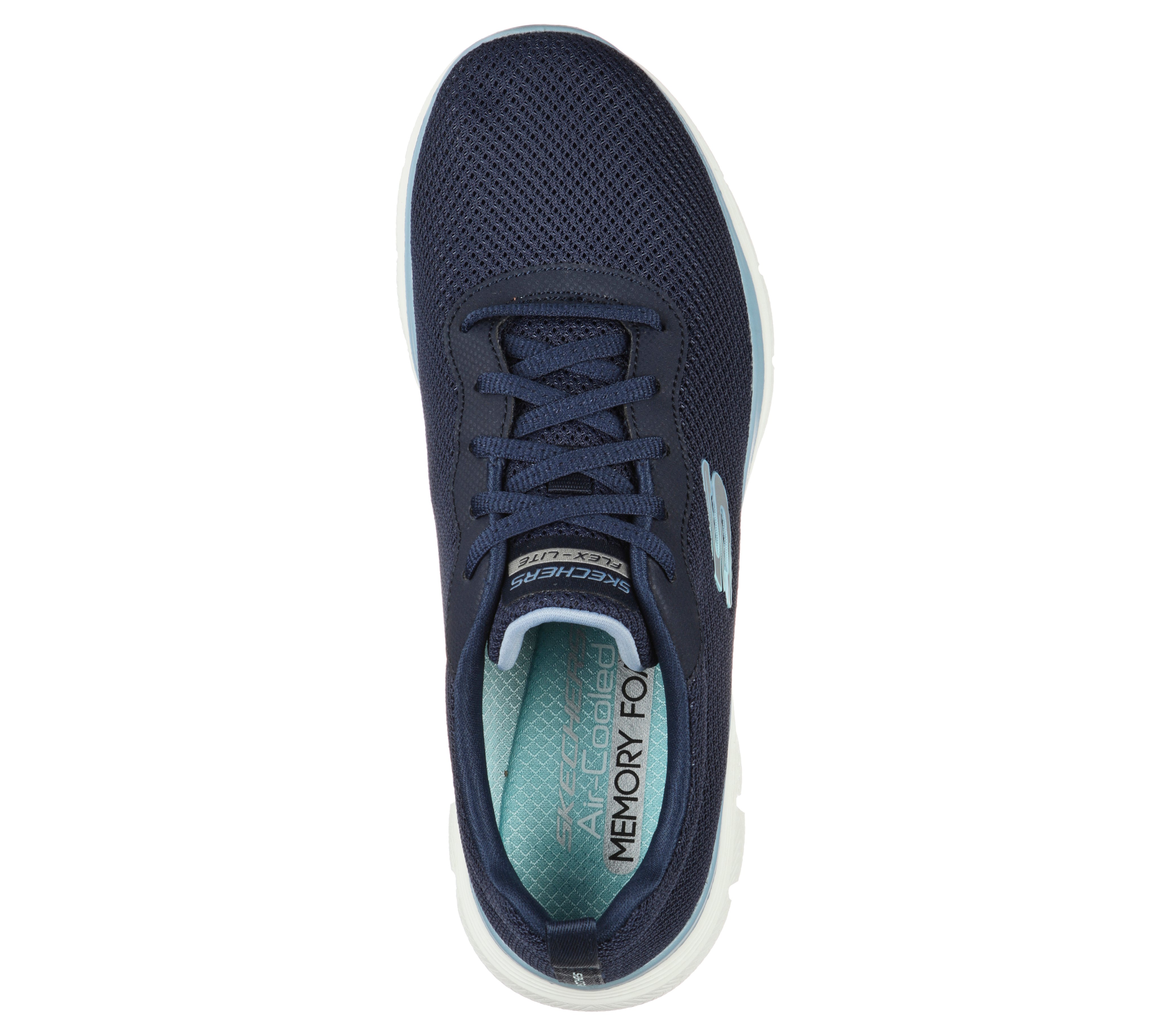 Damen Skechers Blau MESH LACE-UP W  AIR-COOLED MEMORY F Freizeitschuhe
