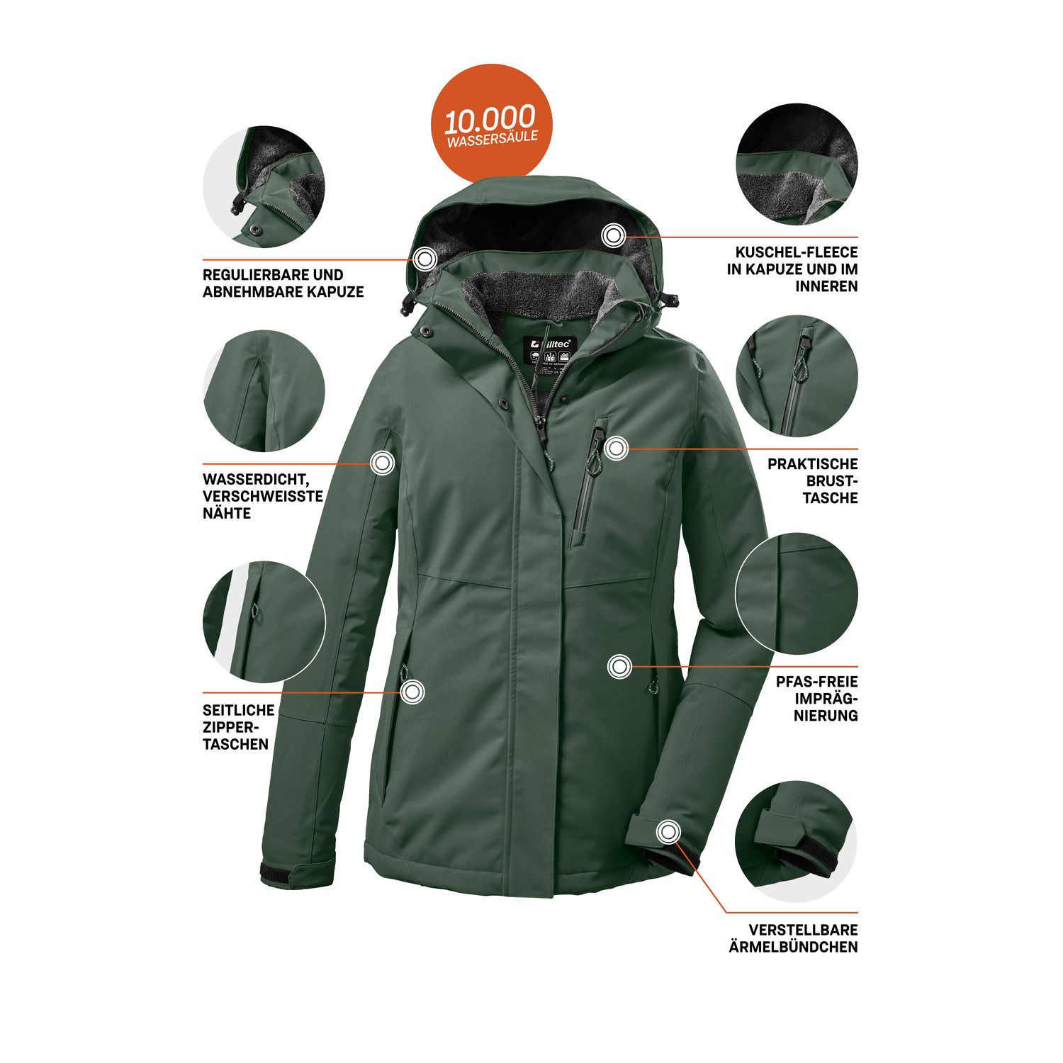 Damen killtec Grün KOW 170 WMN JCKT KG 00738 25 Funktionsjacke