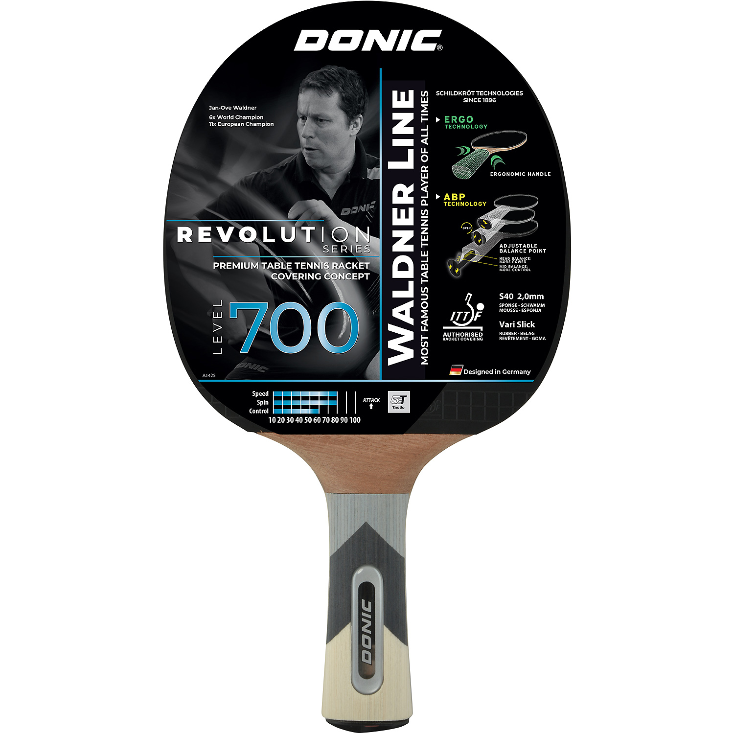 Unisex DONIC wie abgebildet TT-Schläger WALDNER 700 ABP-Griff 000 - Tischtennis-Schläger
