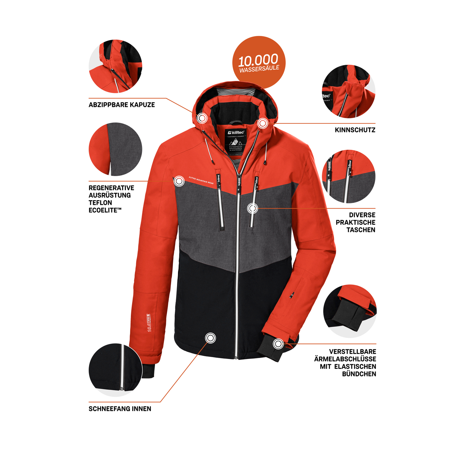Herren killtec Dunkelorange