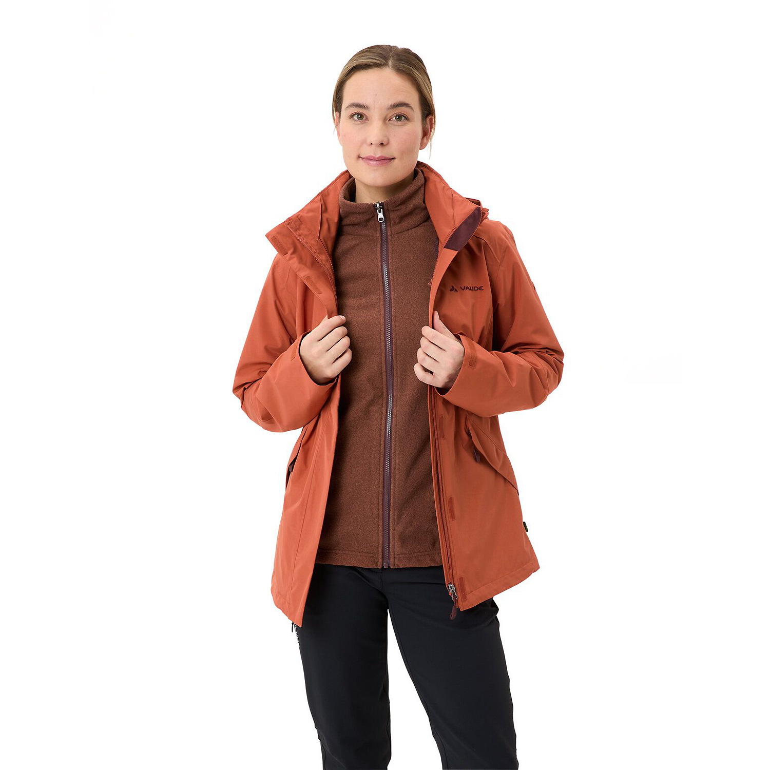 Damen Vaude Braun Wo Rosemoor 3in1 Jacket II 594 40 Doppeljacke
