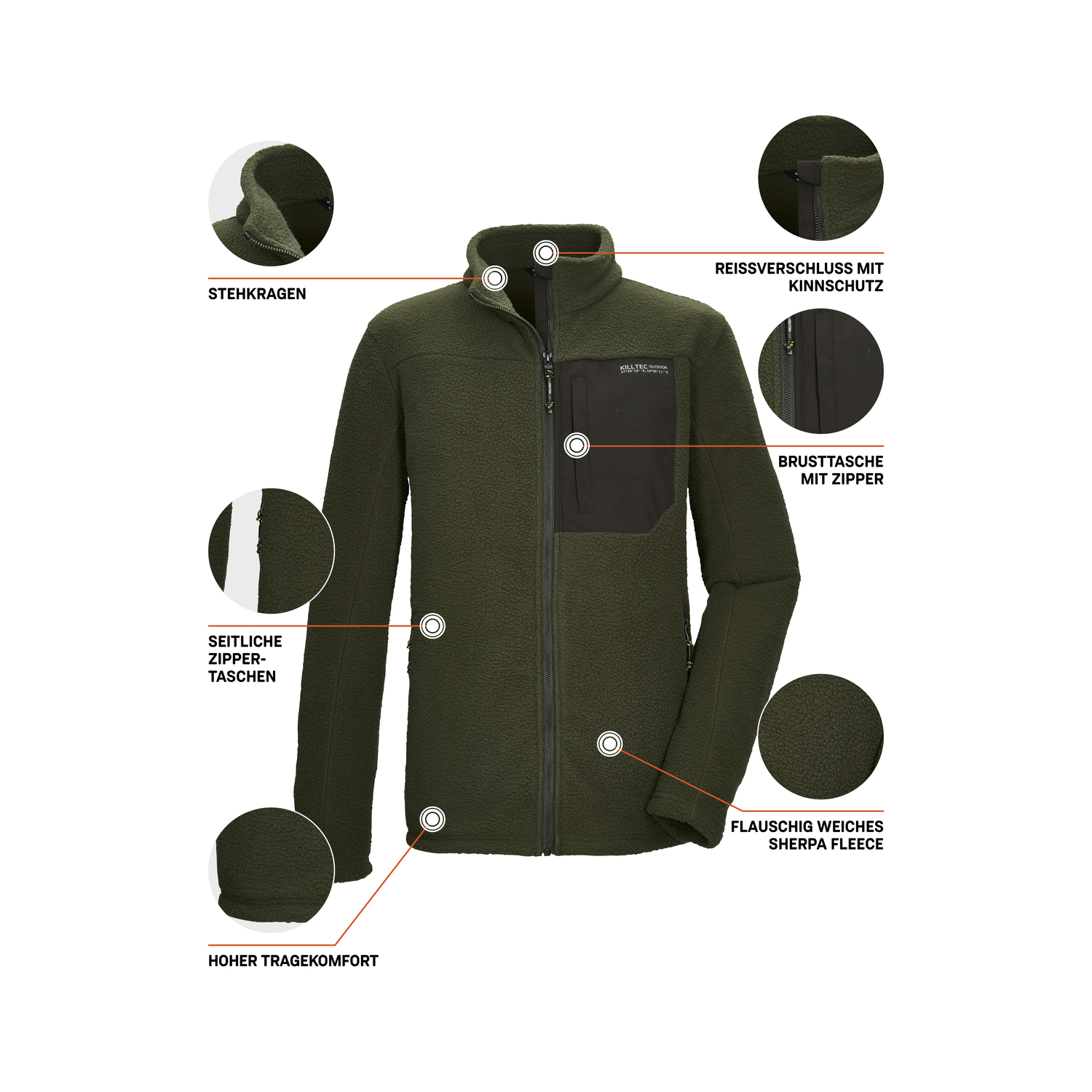 Herren killtec Dunkeloliv