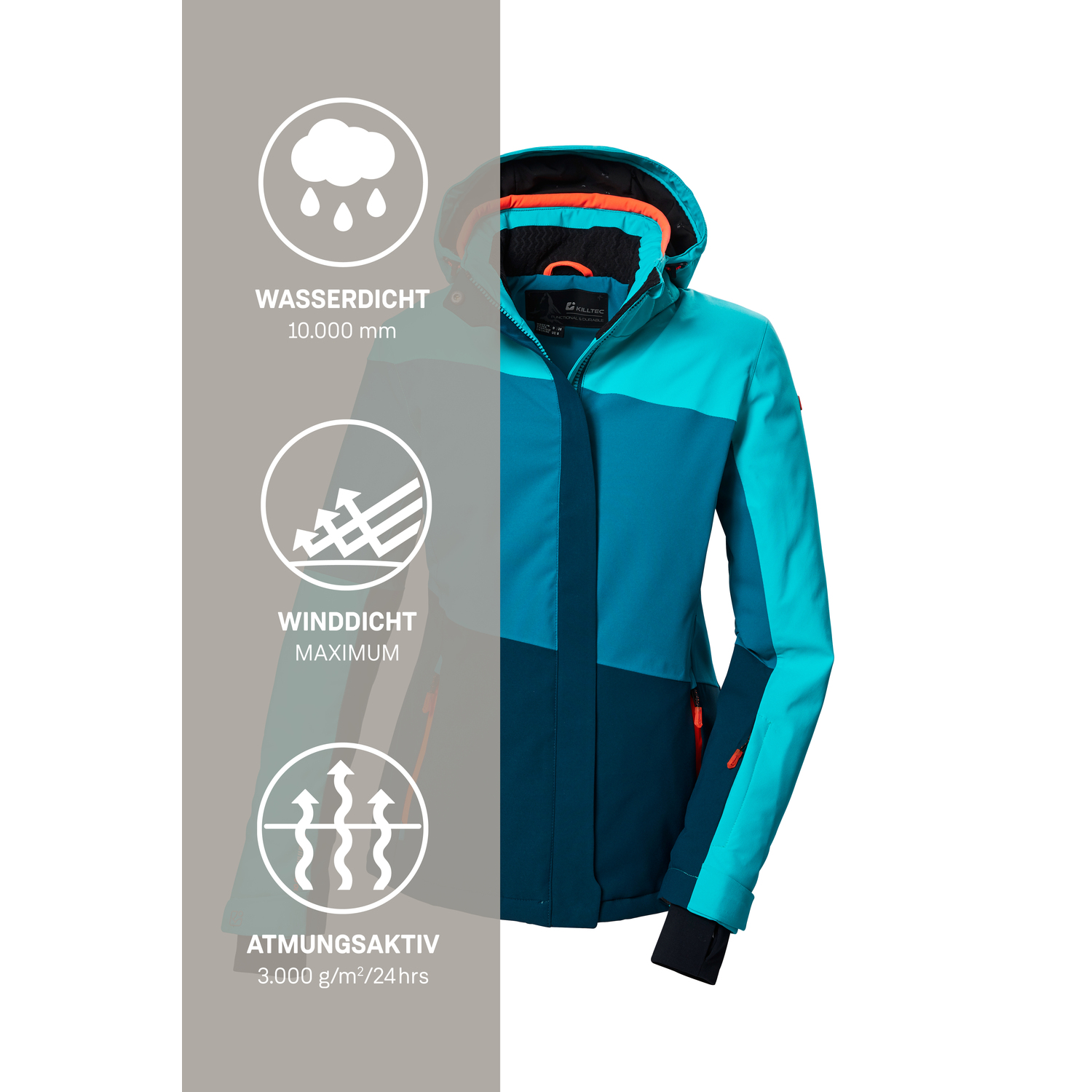 Damen killtec Grün KSW 67 WMN SKI JCKT 00348 50 Funktionsjacke