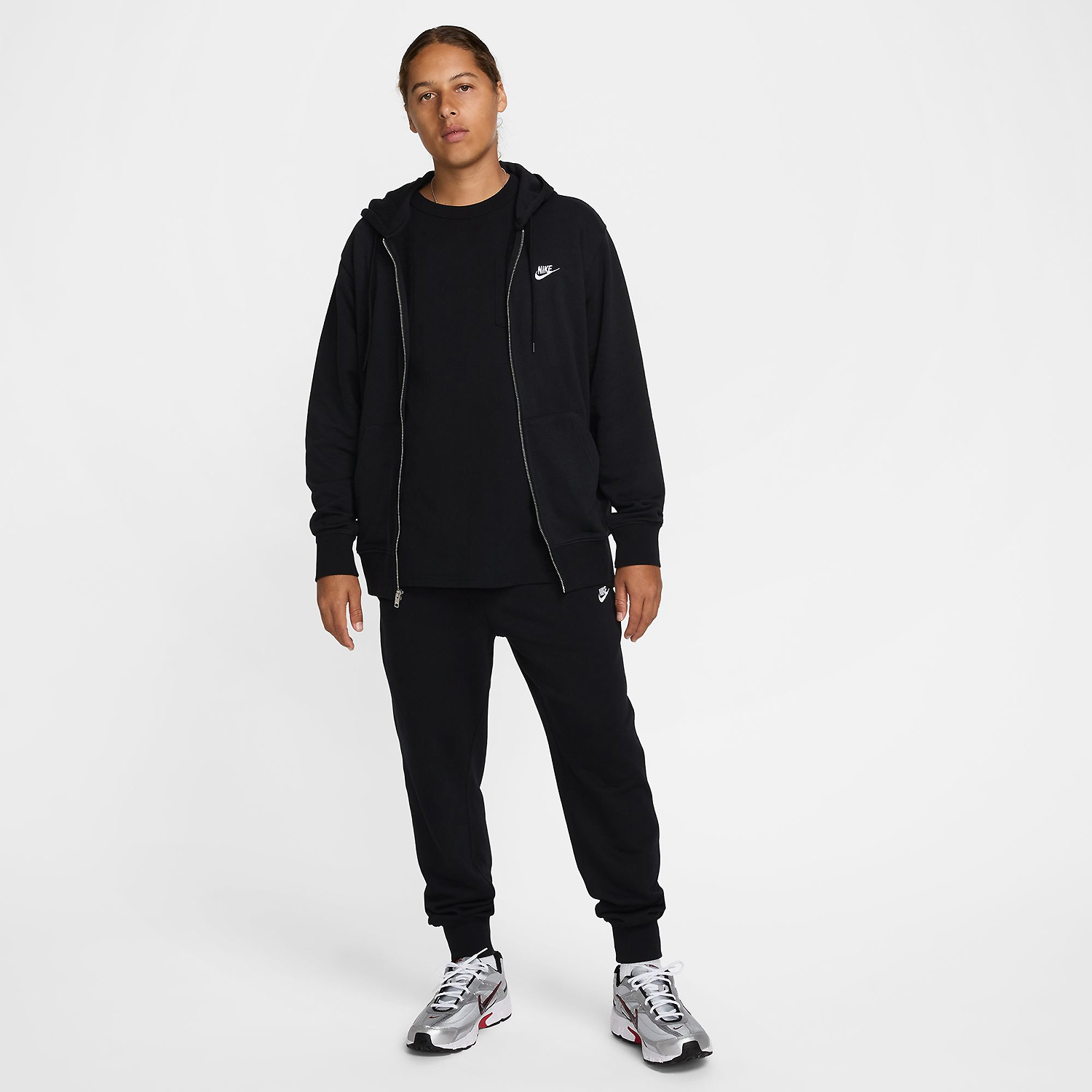 Herren Nike Schwarz M NK CLUB FT FZ HOODIE 010 3XL Kapuzensweat