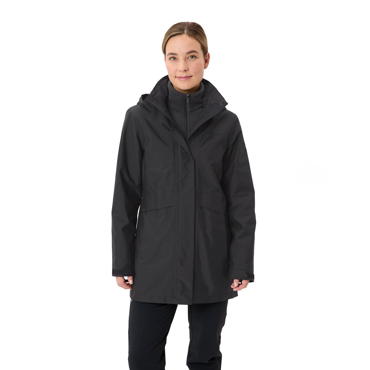Damen Vaude Schwarz Wo Idris 3in1 Parka IV Doppeljacke