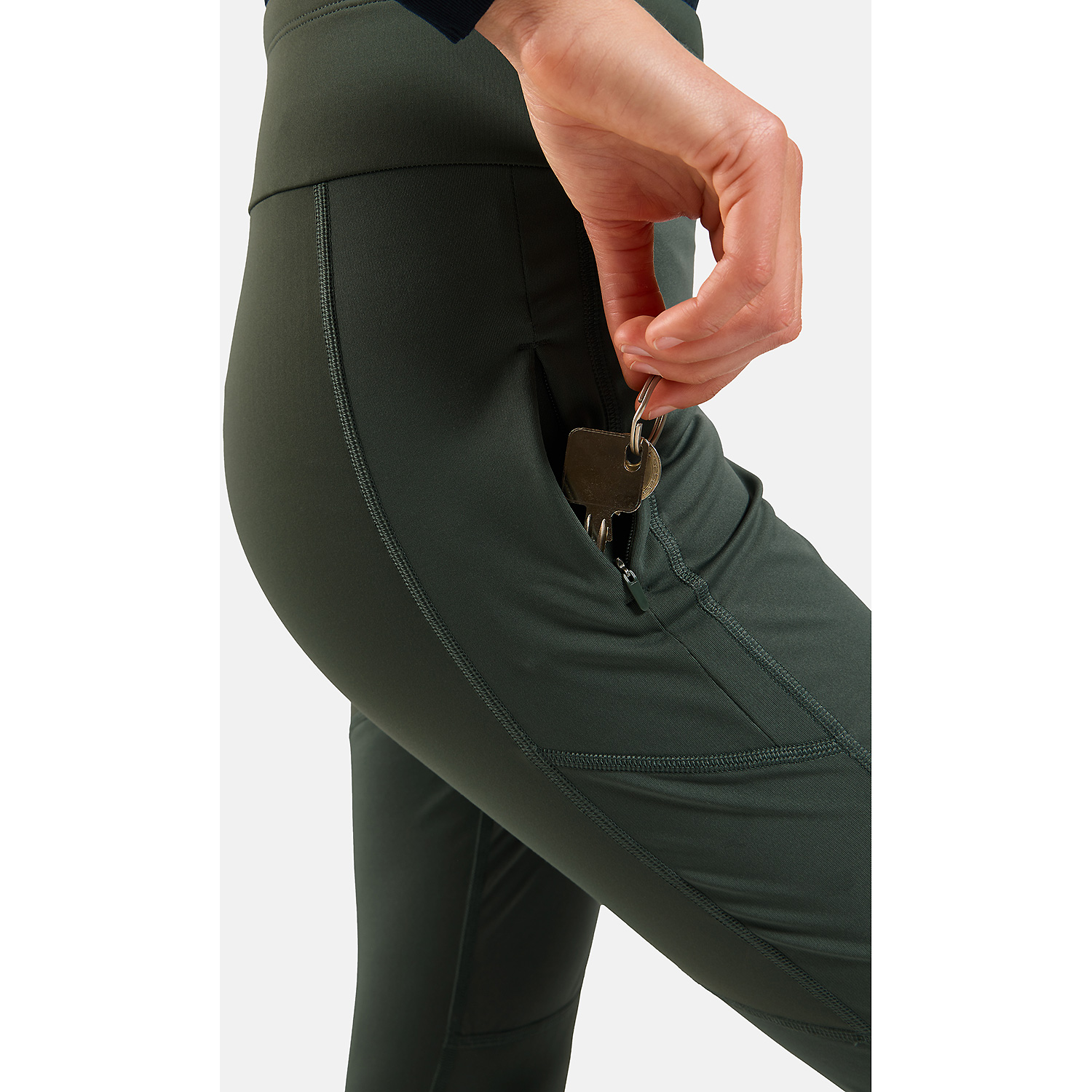 Damen Odlo Grau ZEROWEIGHT WARM REFLECTIVE Tight