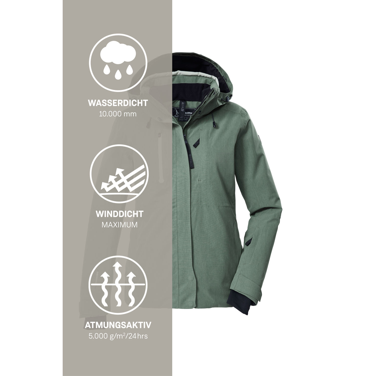 Damen killtec Grün KSW 35 WMN SKI JCKT 00738 46 Funktionsjacke