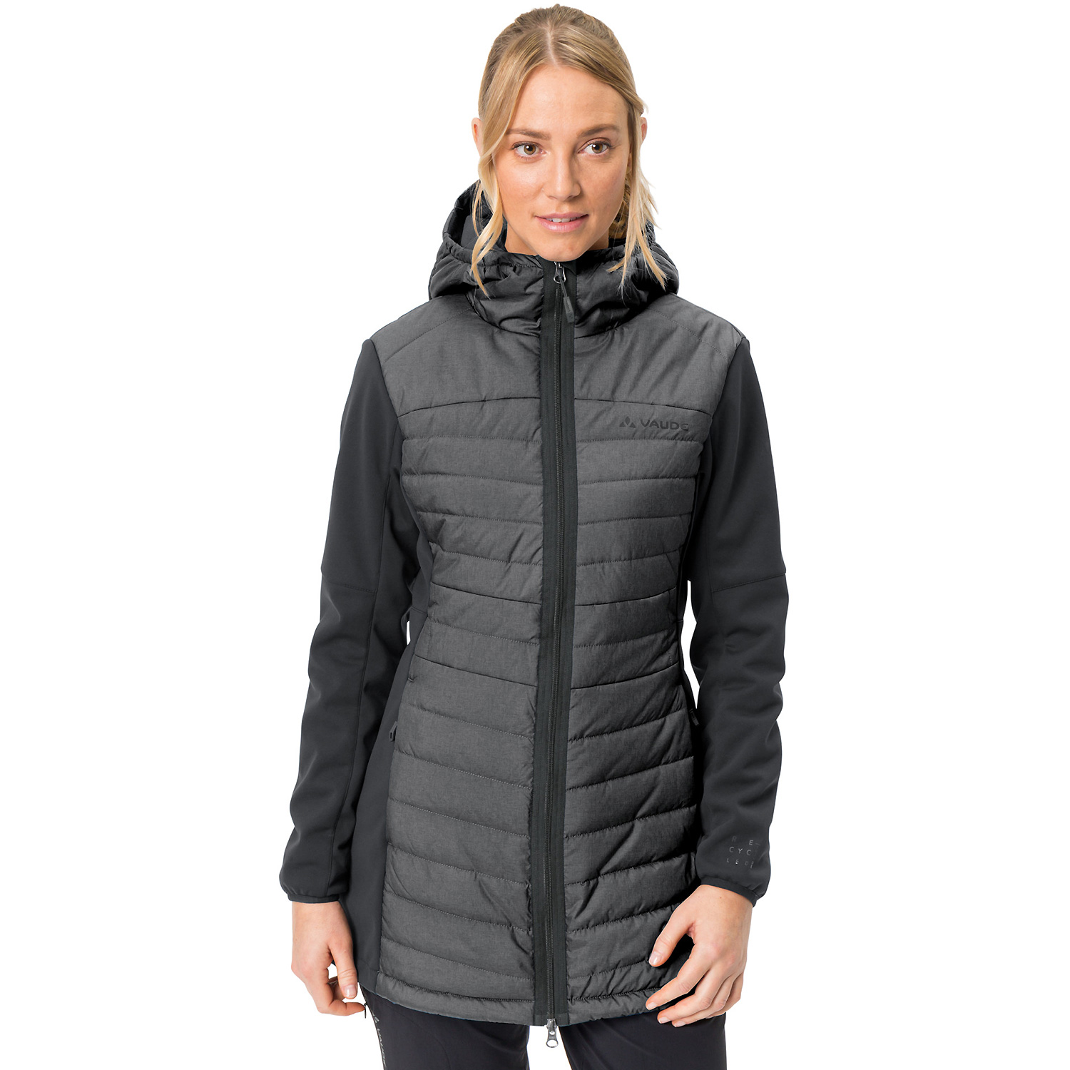 Damen VauDe Schwarz Wo Skomer Hybrid Parka Funktionsjacke
