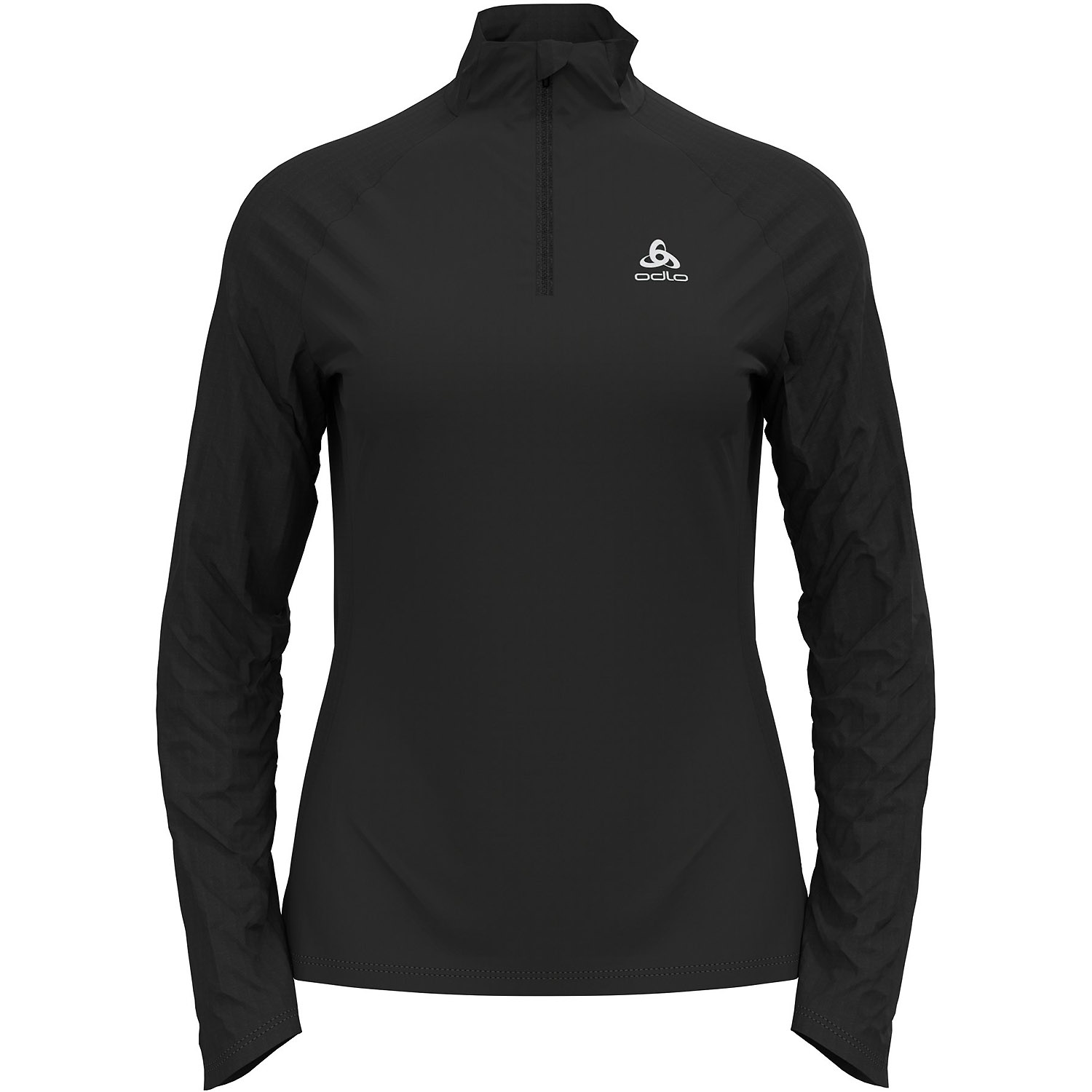 Damen Odlo Schwarz Midlayer 1/2 zip ESSENTIAL CER 20772 XS Rollkragen