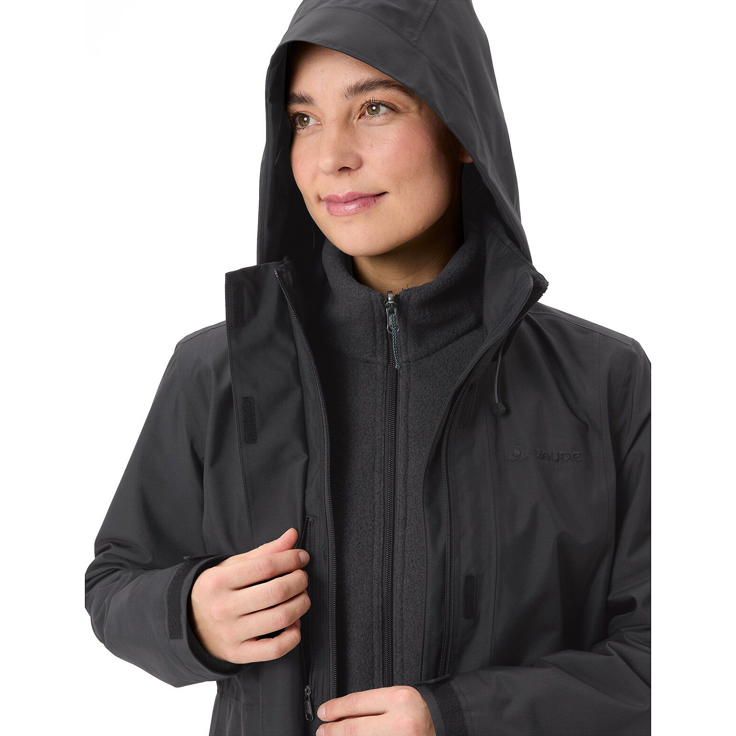 Damen Vaude Schwarz Wo Idris 3in1 Parka IV Doppeljacke