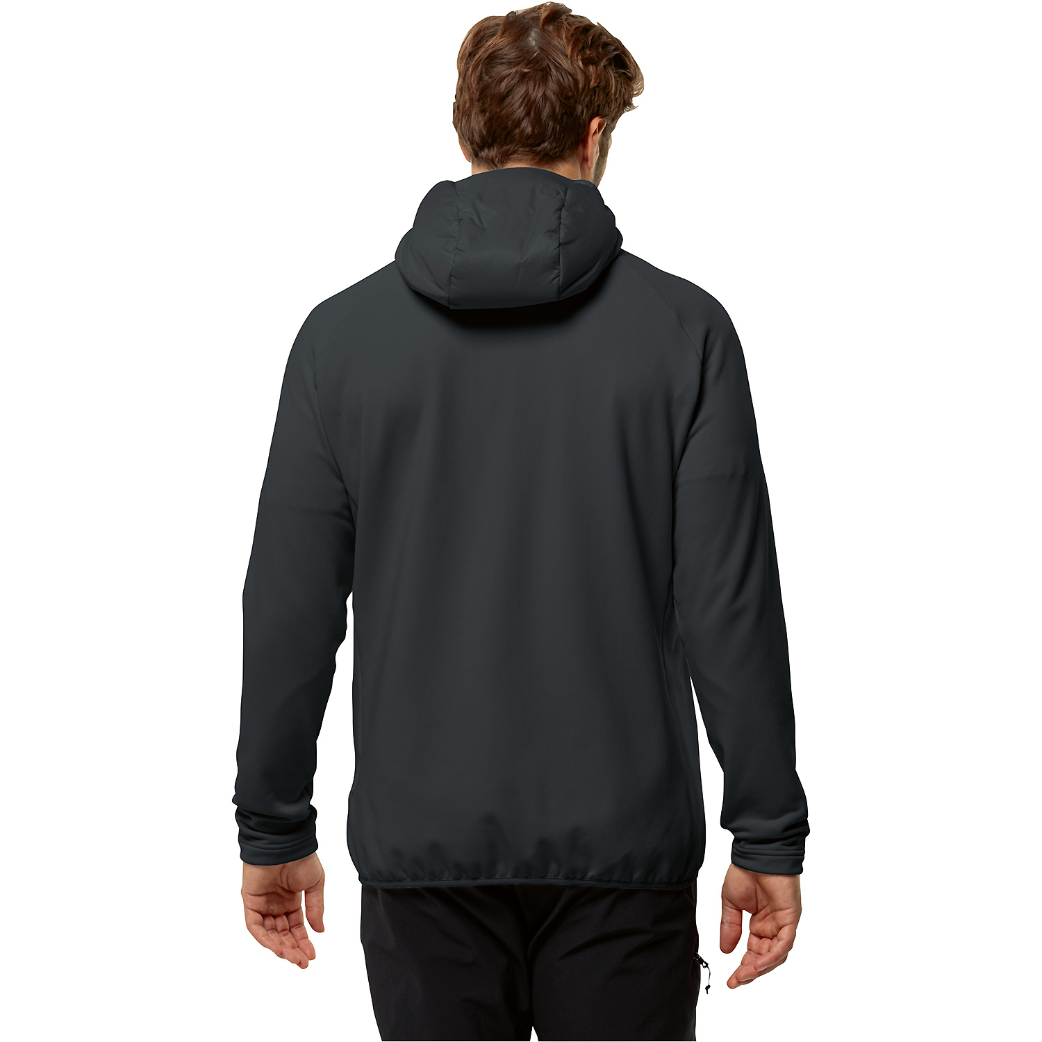 Herren Jack Wolfskin Schwarz ROUTEBURN PRO HYBRID M 6000 S Unterjacke