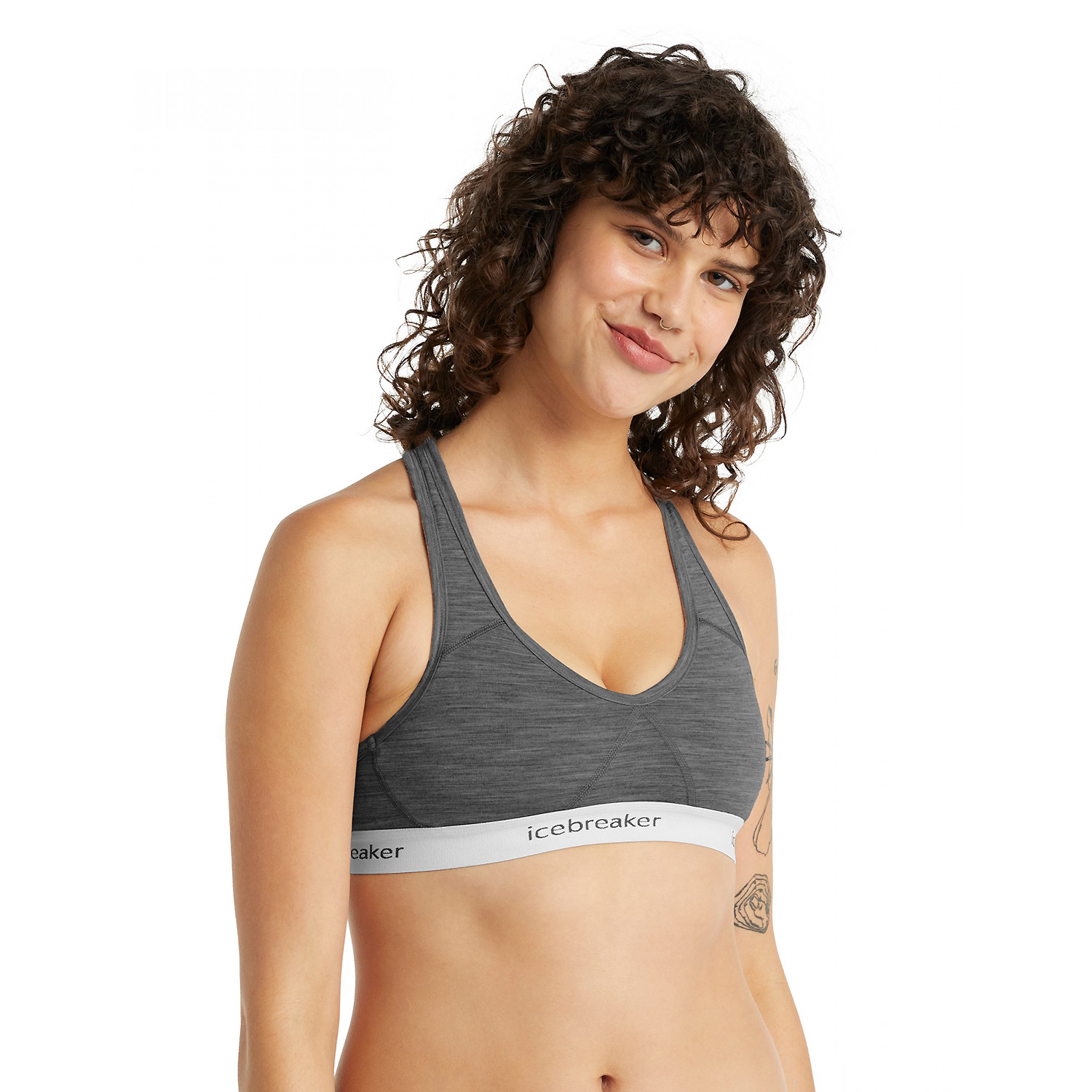 Damen Icebreaker Grau Women Sprite Racerback Bra 004 M Top